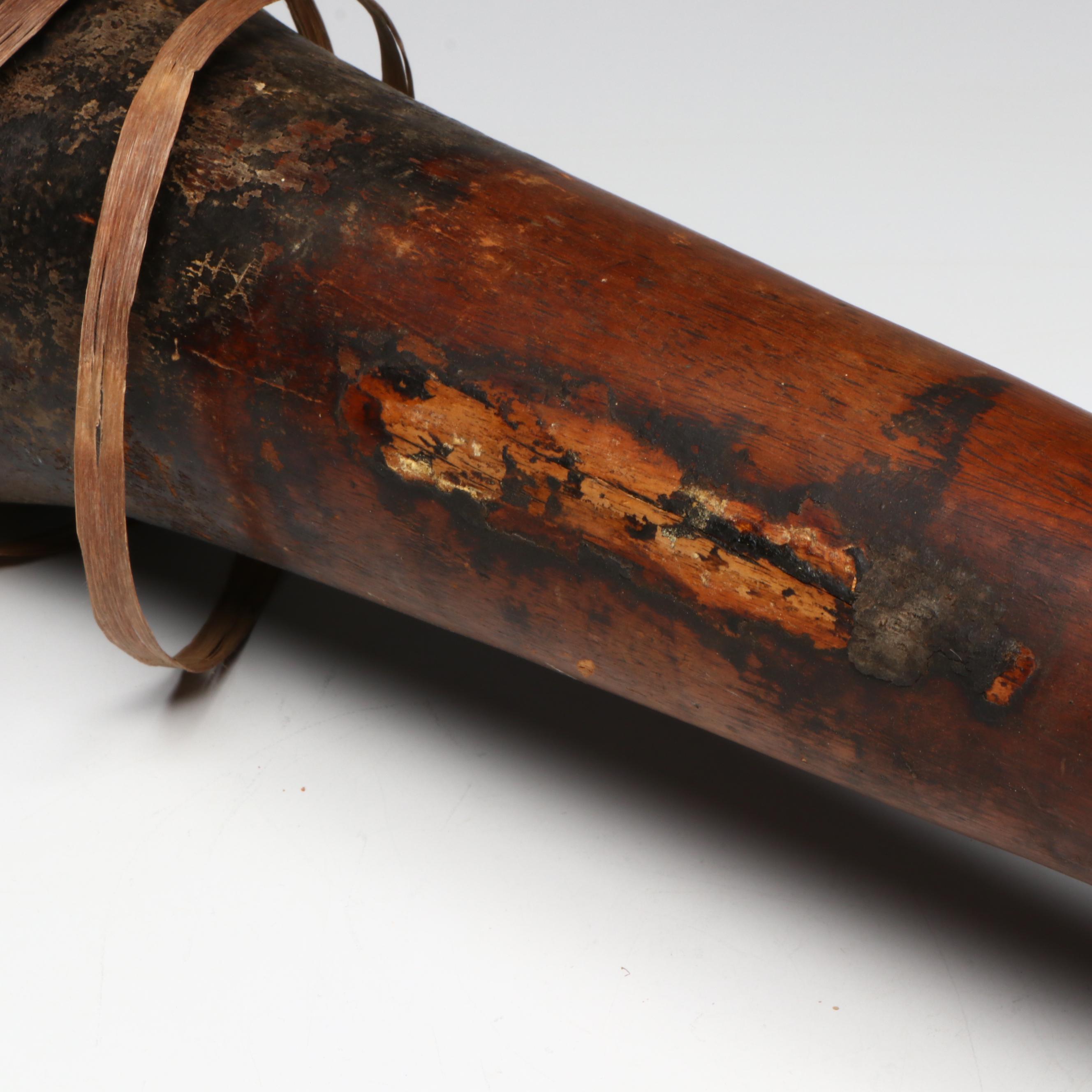 Papua New Guinean Kundu Drum with Indian Wood Maraca and Metal Darbuka