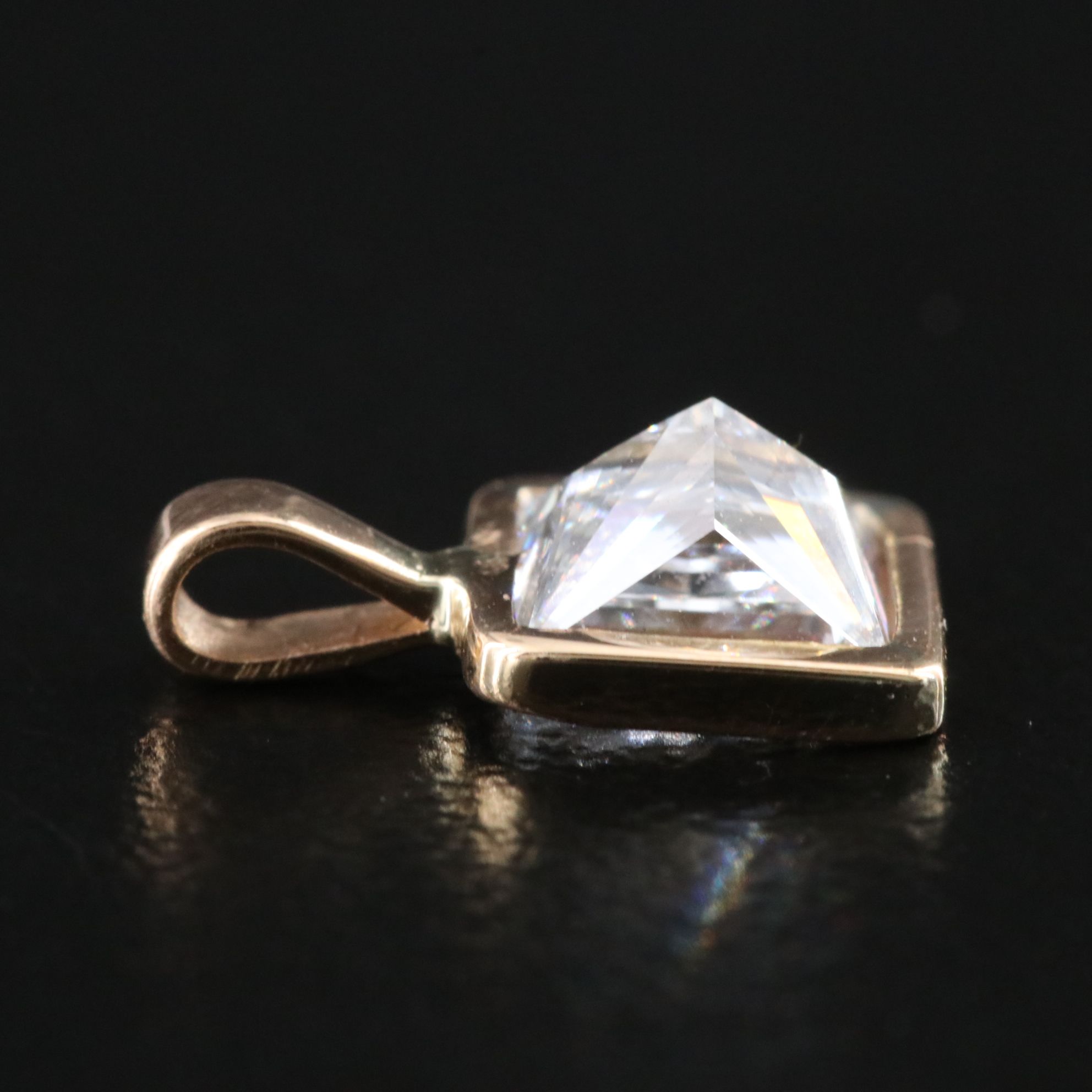 18K 0.91 CT Lab Grown Diamond Bezel Solitaire Pendant