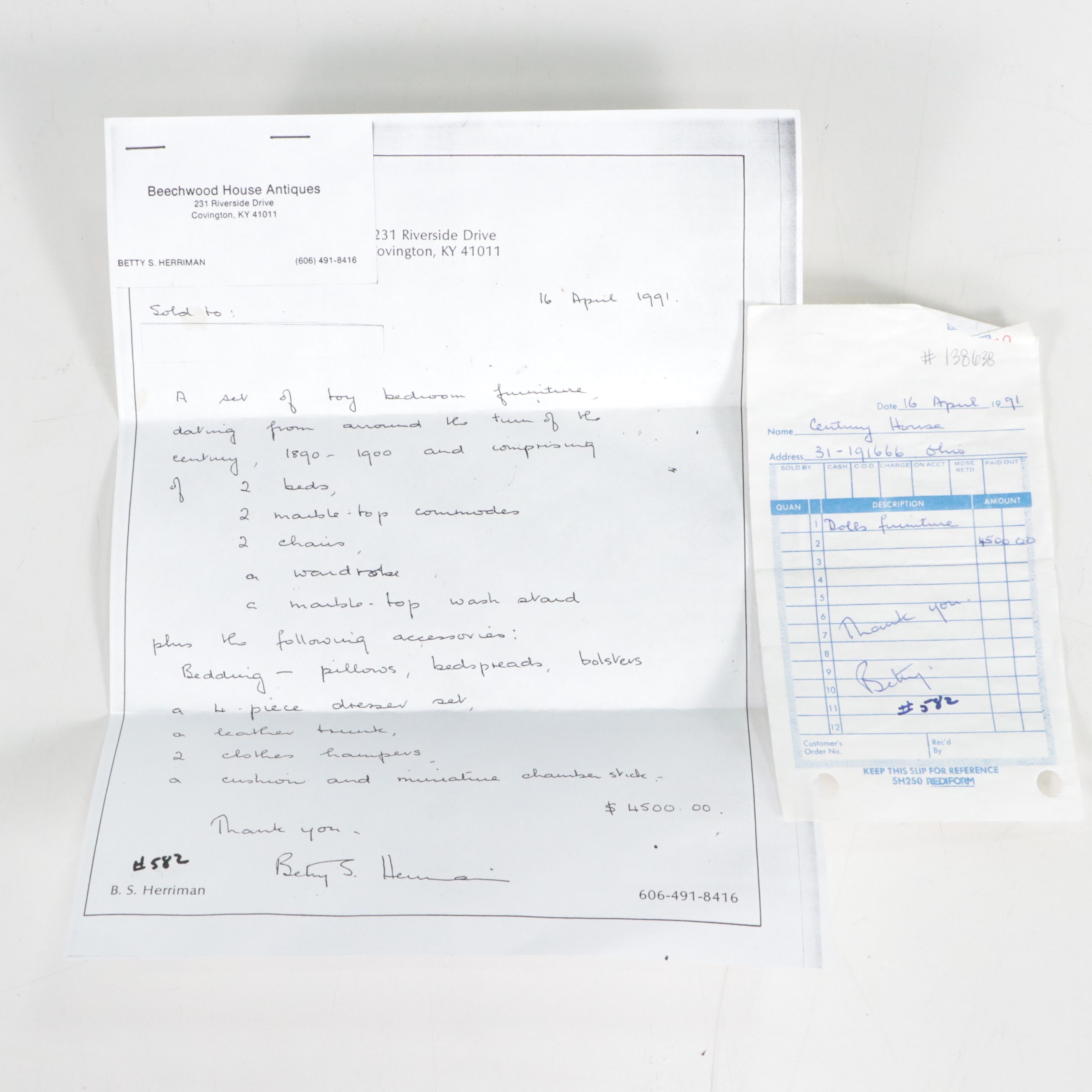 Continental Faux Bamboo Doll's Bedroom Furniture Suite, Late 19th Century