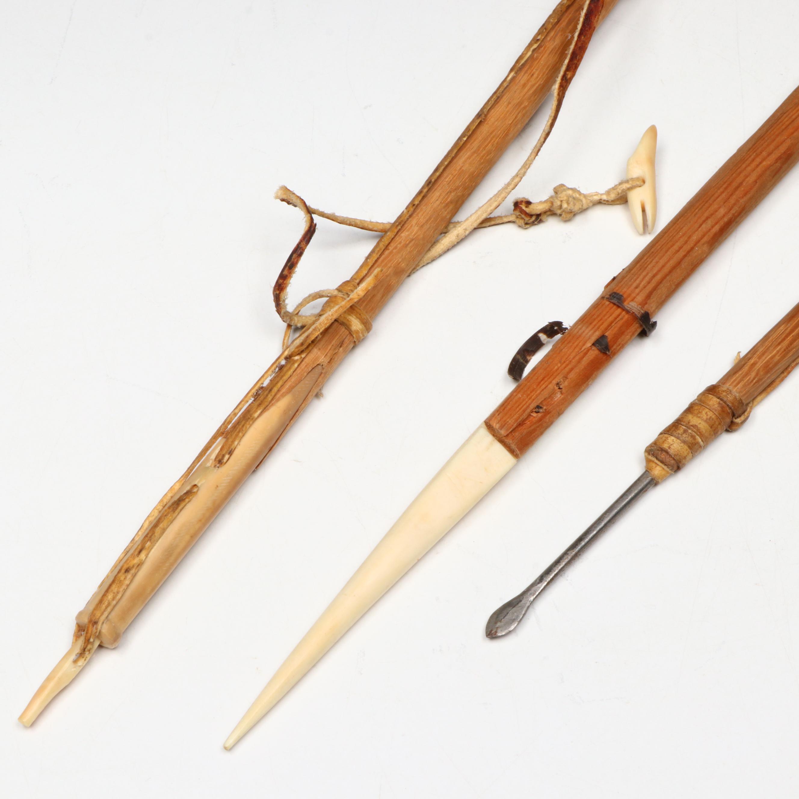 Inuit Bone Tipped Fishing Darts