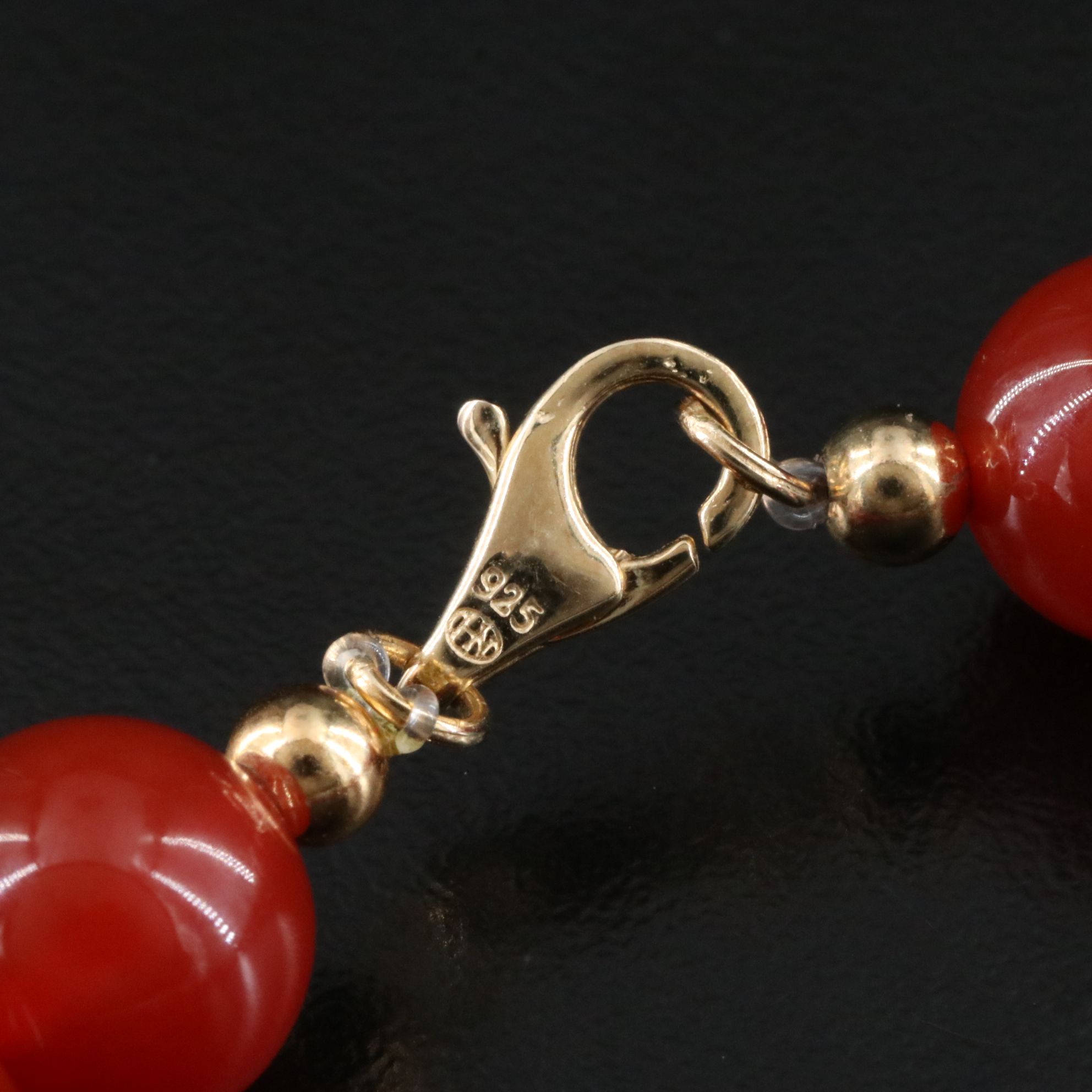 Sterling Carnelian Beaded Necklace