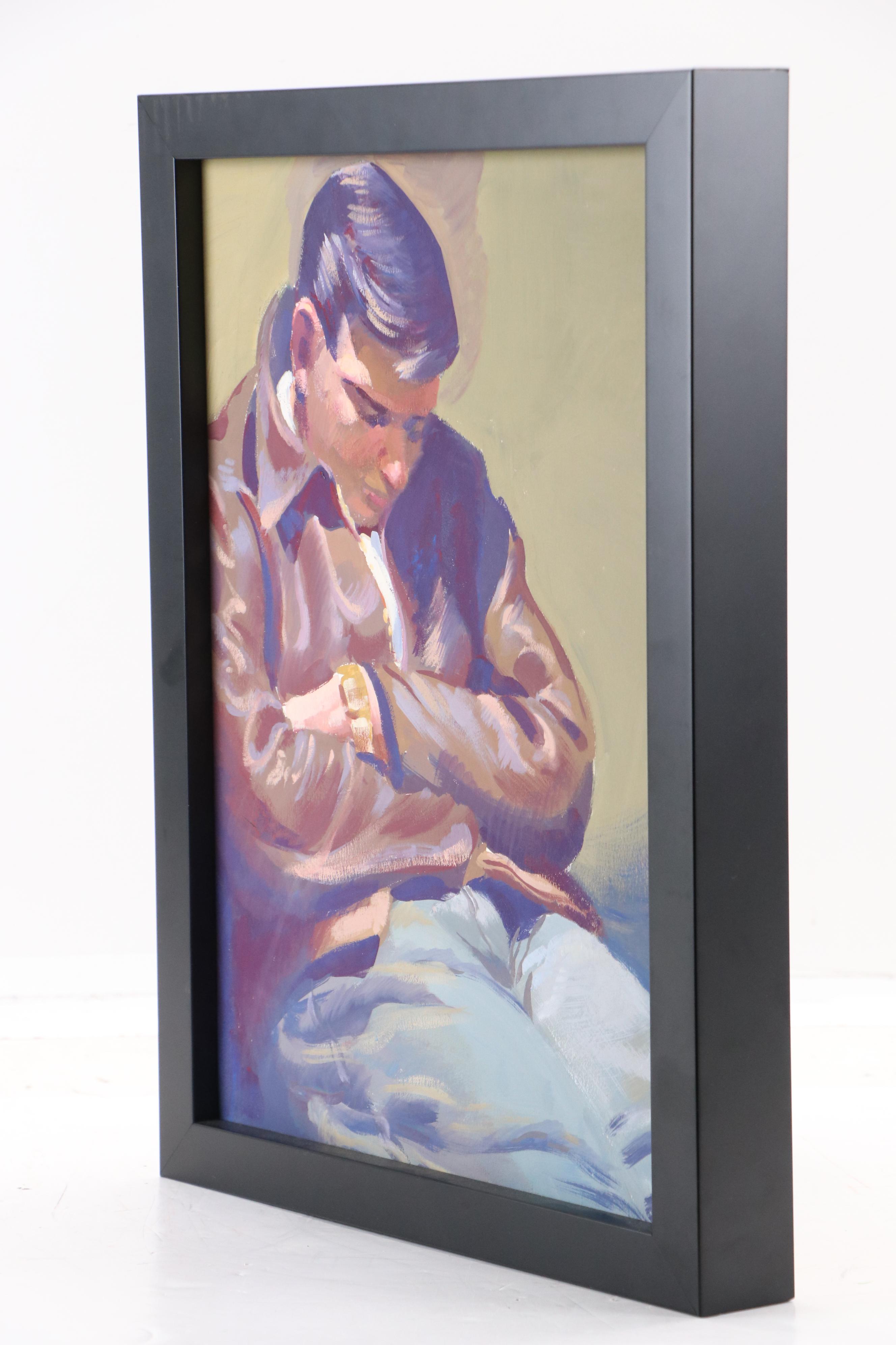 George Coggeshall Acrylic Painting of Napping Man