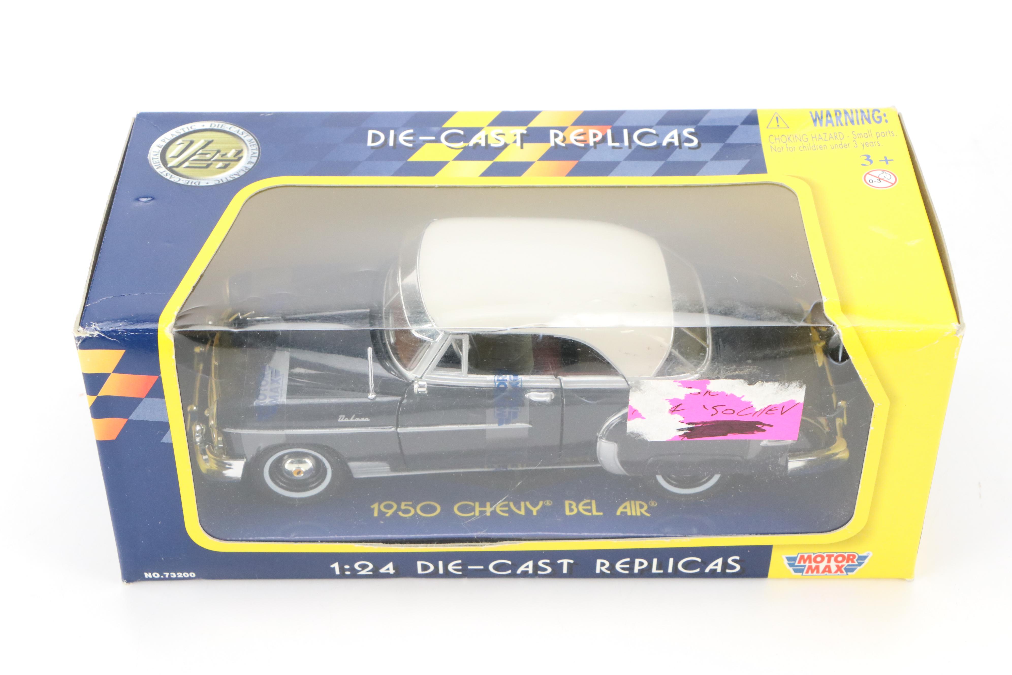 MotorMax 1950 Chevy Bel Air Diecast Metal Toy Car with Other Diecast Cars