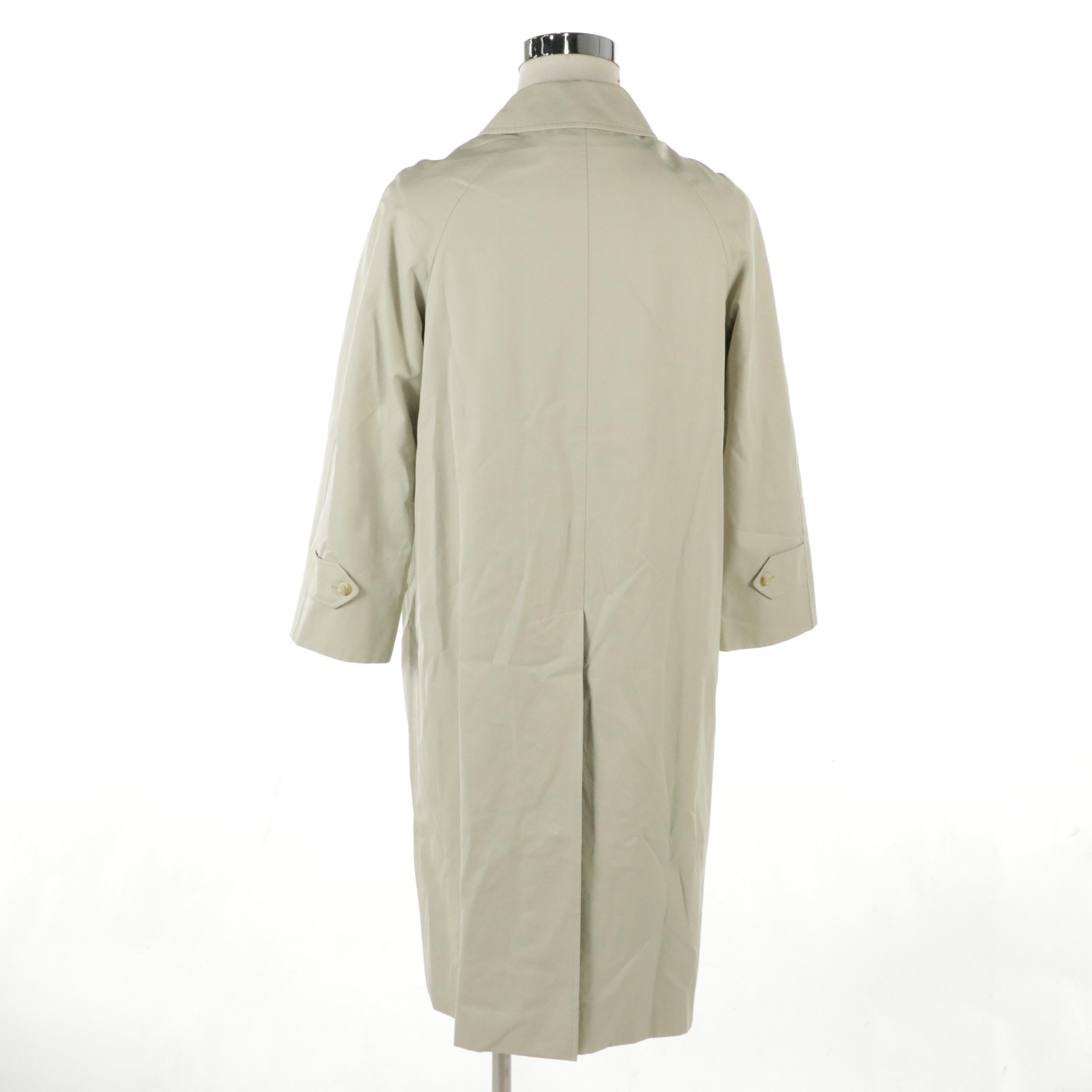 Burberrys Vintage Belted Khaki Cotton Jacket with Wool House Check Lining