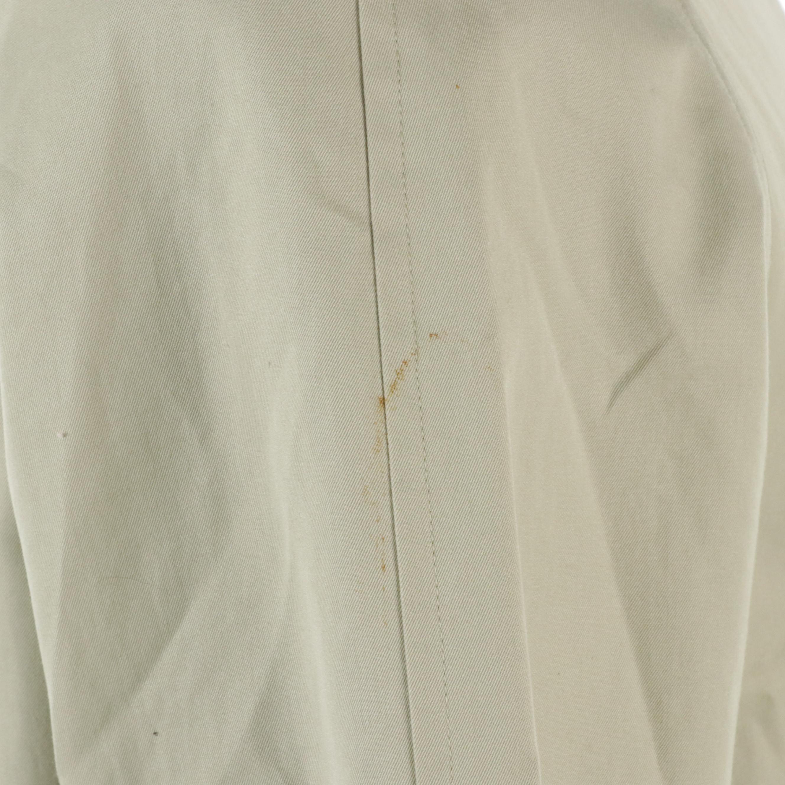 Burberrys Vintage Belted Khaki Cotton Jacket with Wool House Check Lining