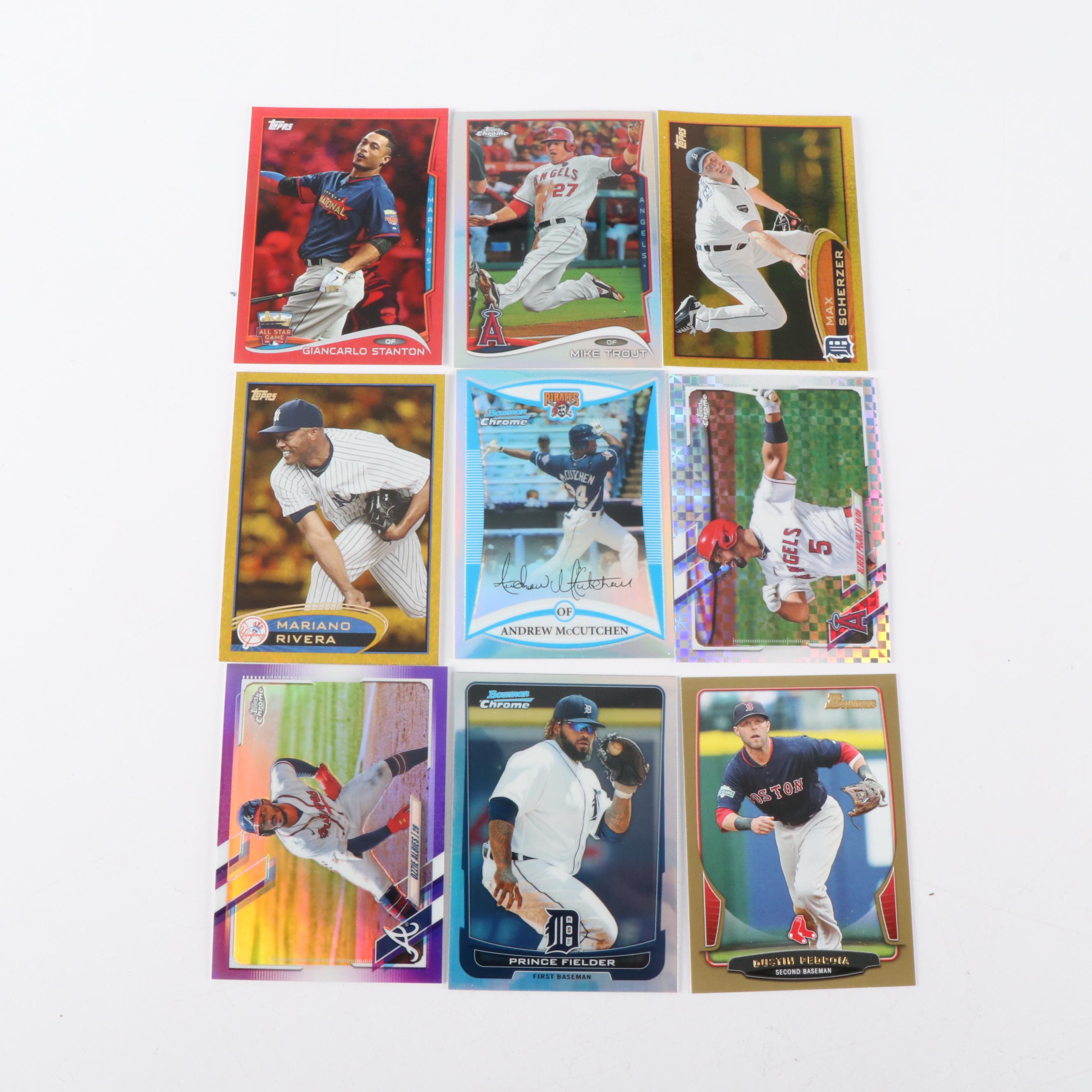 Bowman with Other Baseball Cards Featuring Max Scherzer, Mariano Rivera, & More