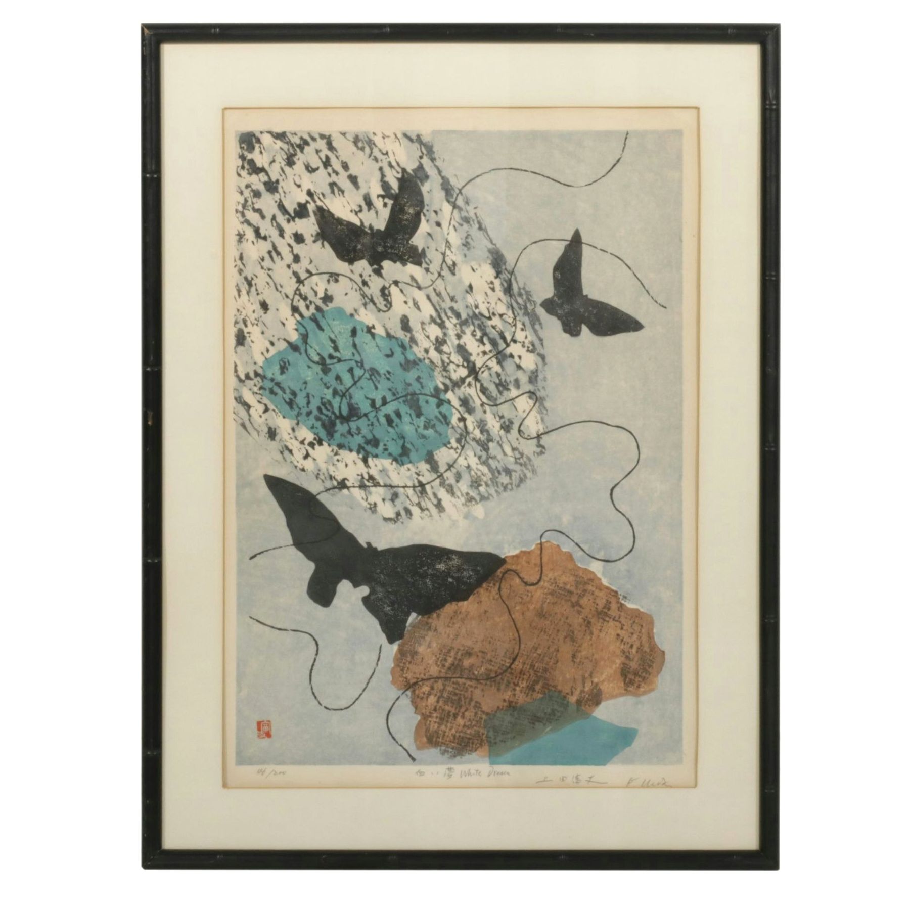 Ueda Fujo Japanese Woodblock Print "White Dream", Early to Mid 20th Century