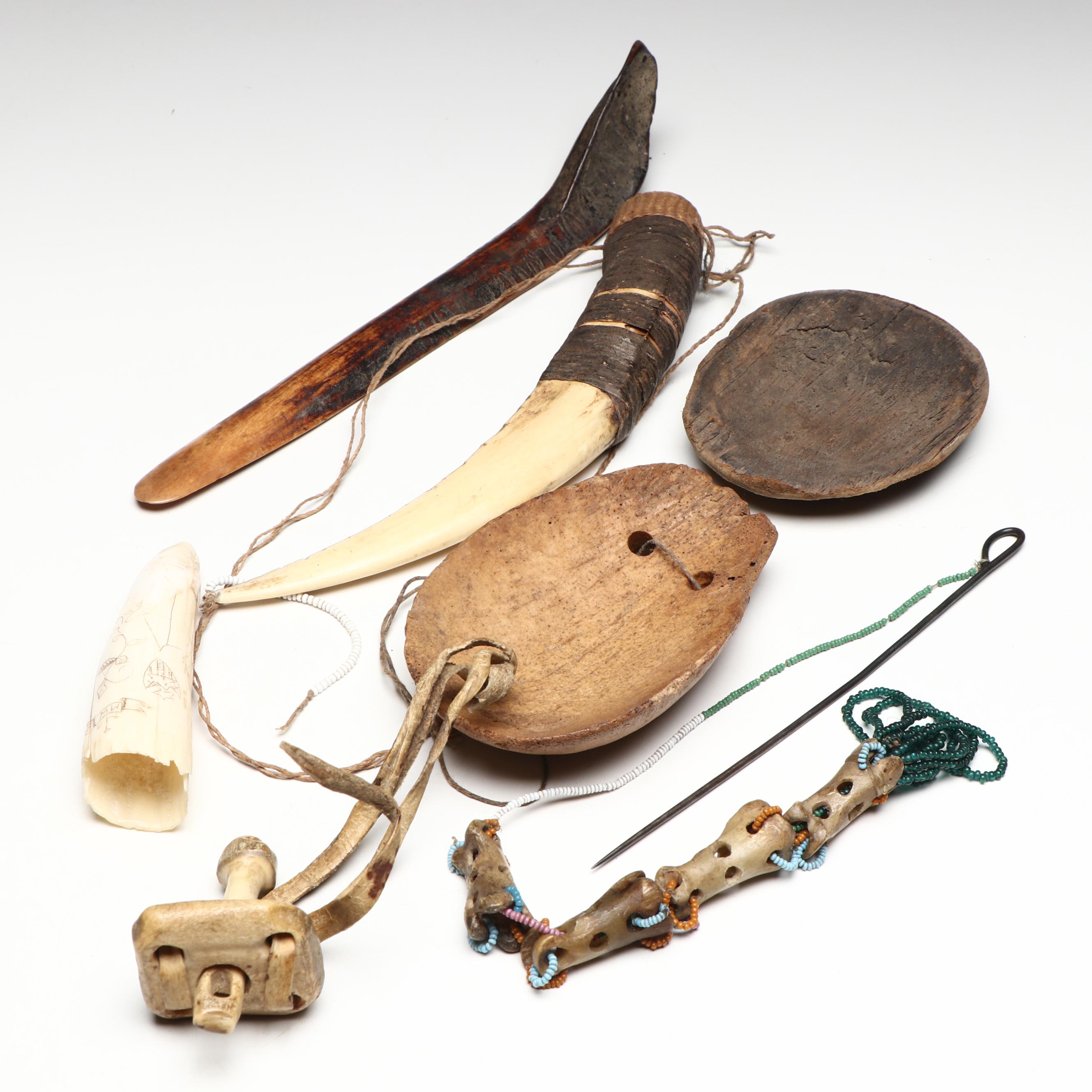 Indigenous North American Carved Bone Tools and Implements