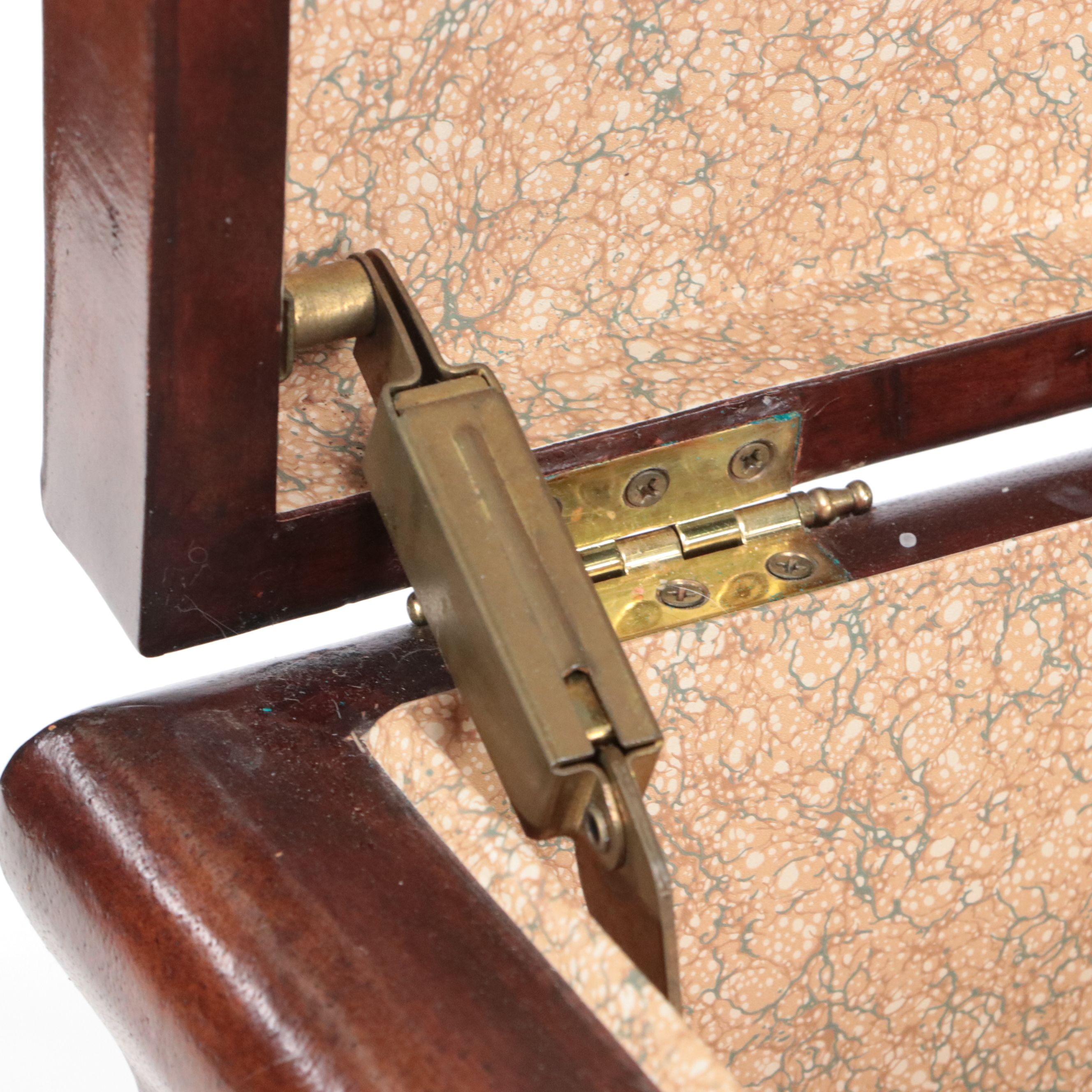 La Barge Wood Storage Chest Table with Two-Tone Metal Base, Late 20th Century