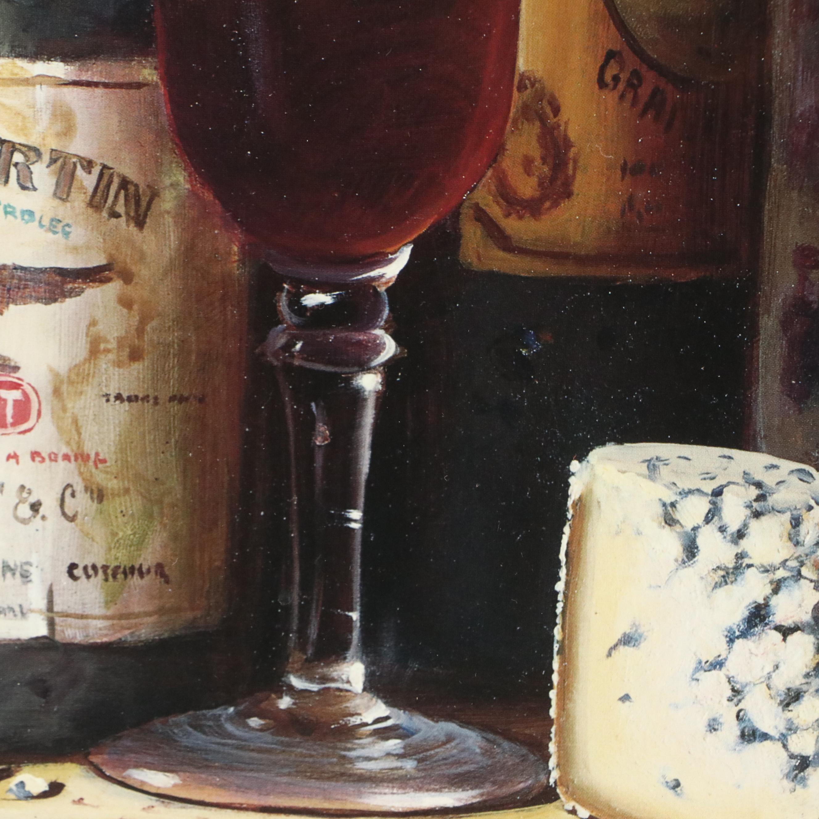 Wine Still Life Offset Lithographs "Vintage Port" and "Chambertin"