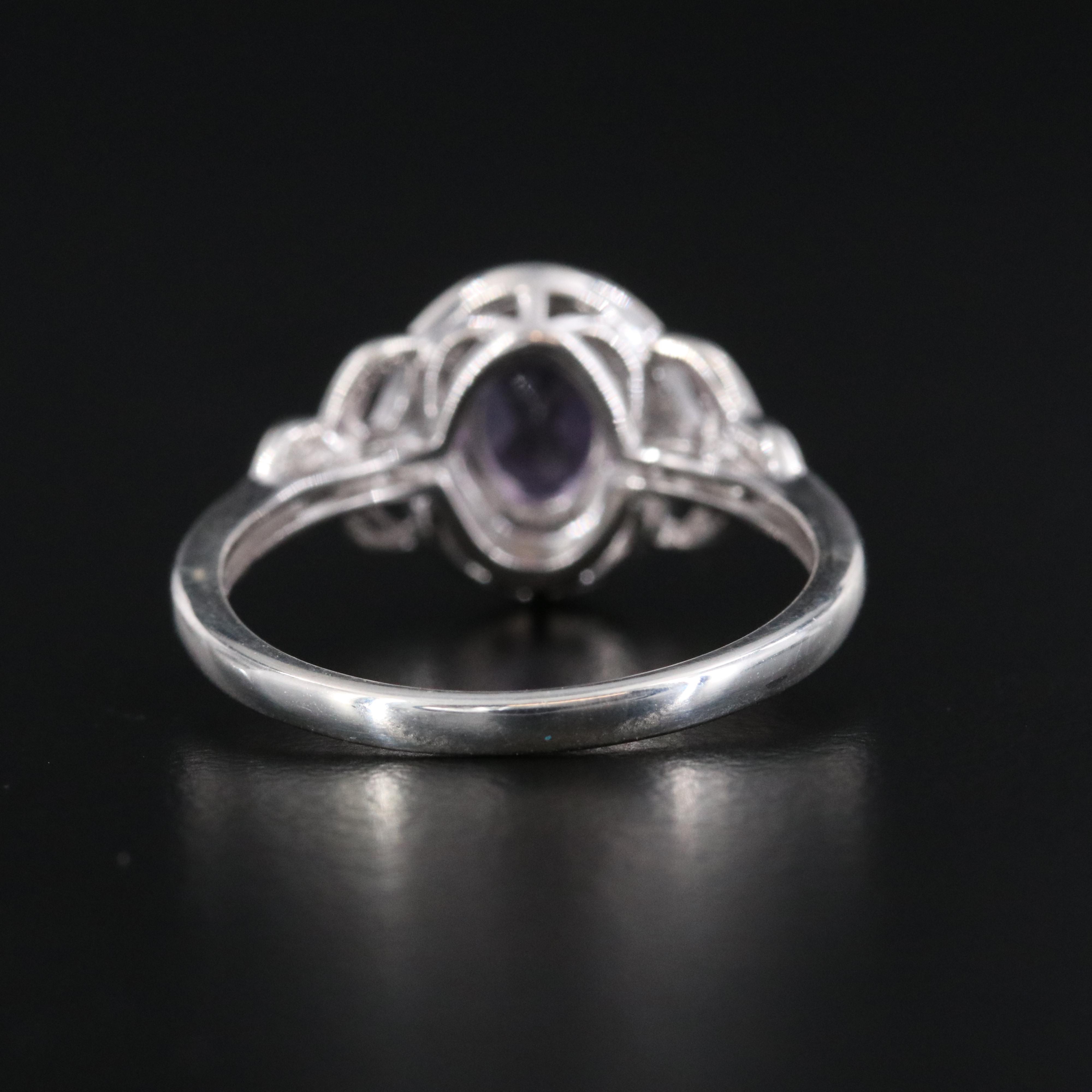Sterling Amethyst and CZ Ring