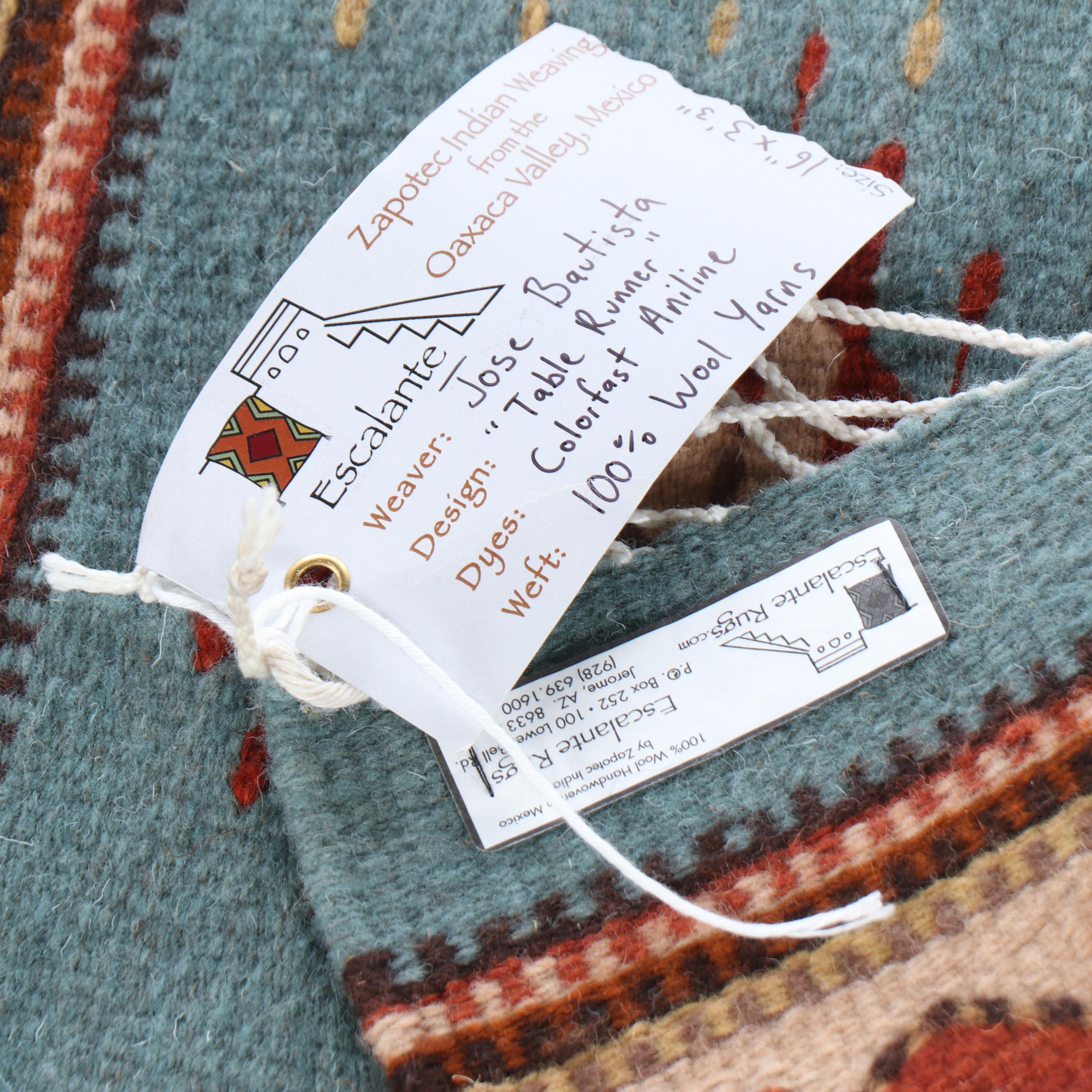 1'8 x 3'2 Diné (Navajo) Wool Rug with Other Diné Weavings and Zapotec Runner