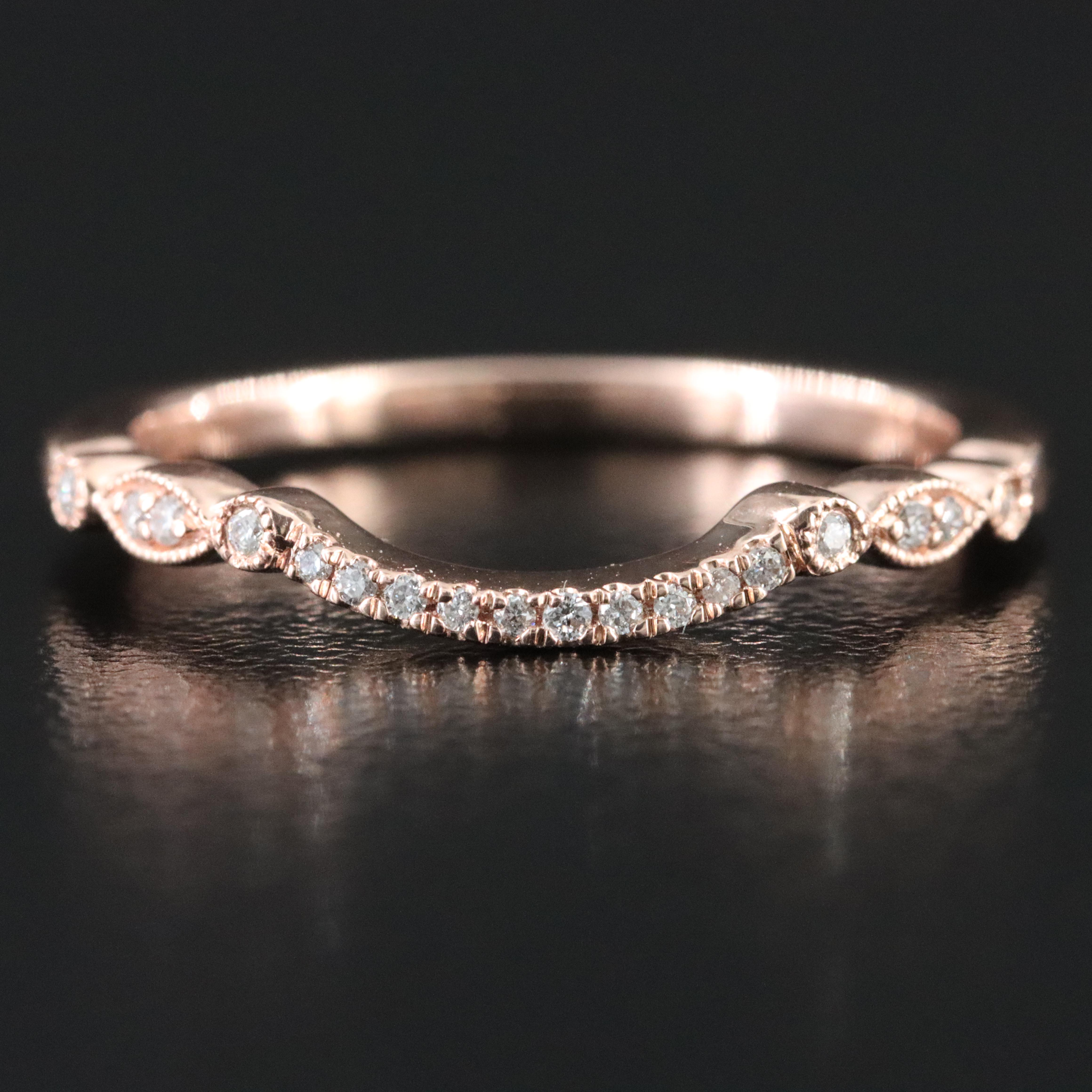 10K Rose Gold 0.09 CTW Diamond Band