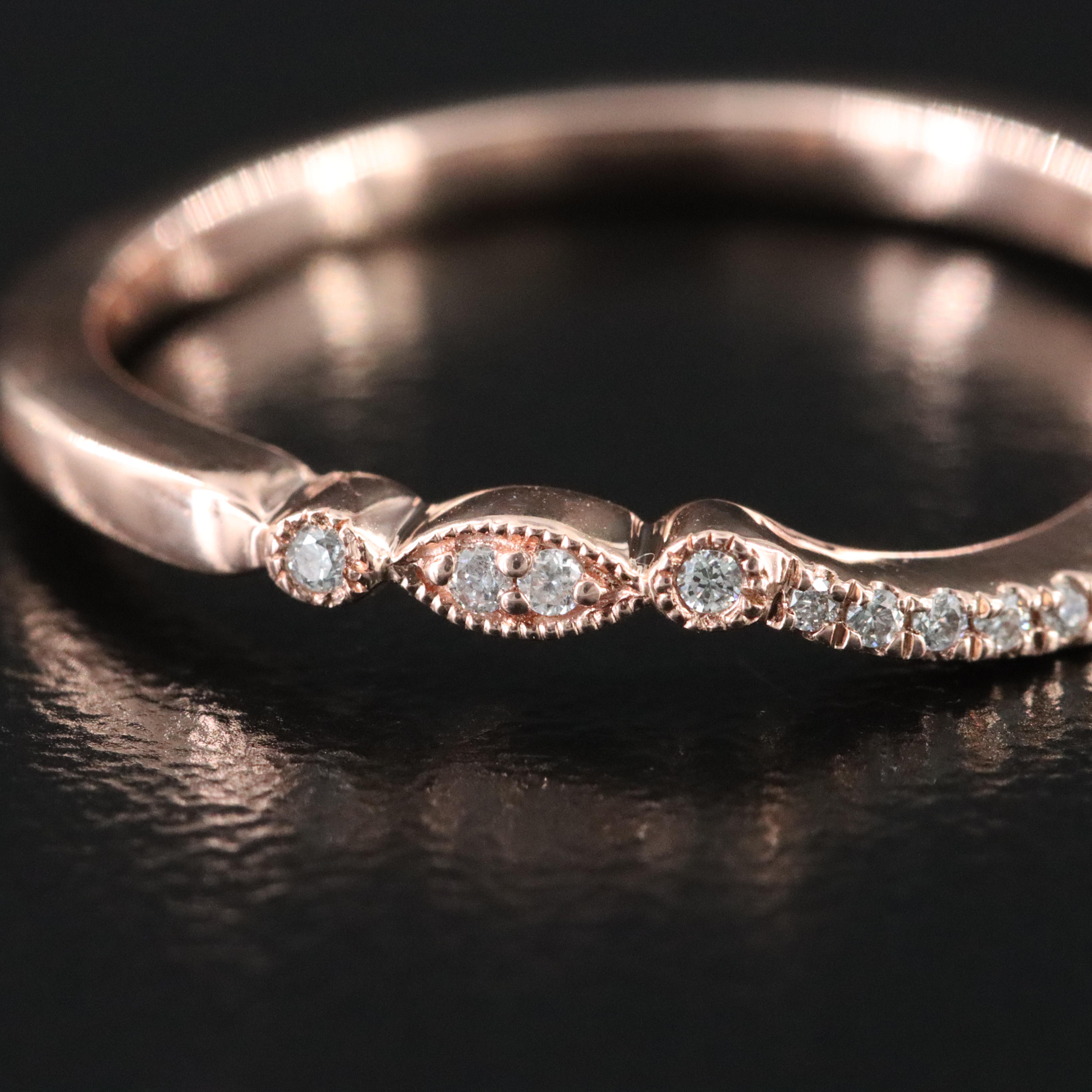 10K Rose Gold 0.09 CTW Diamond Band