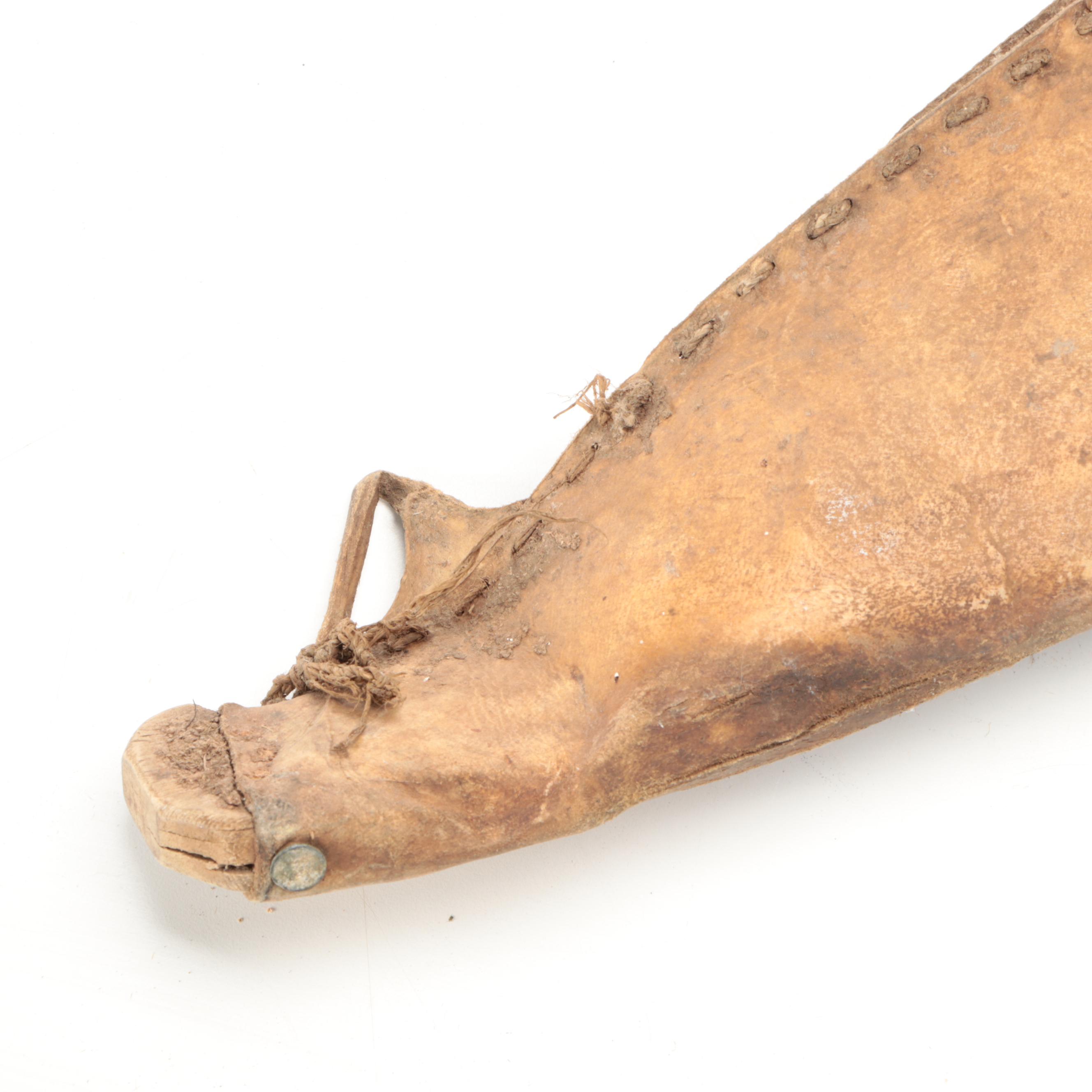 Indigenous Subarctic/Plateau Hide Rifle Case & Knife Sheath, Metal Blade Knife