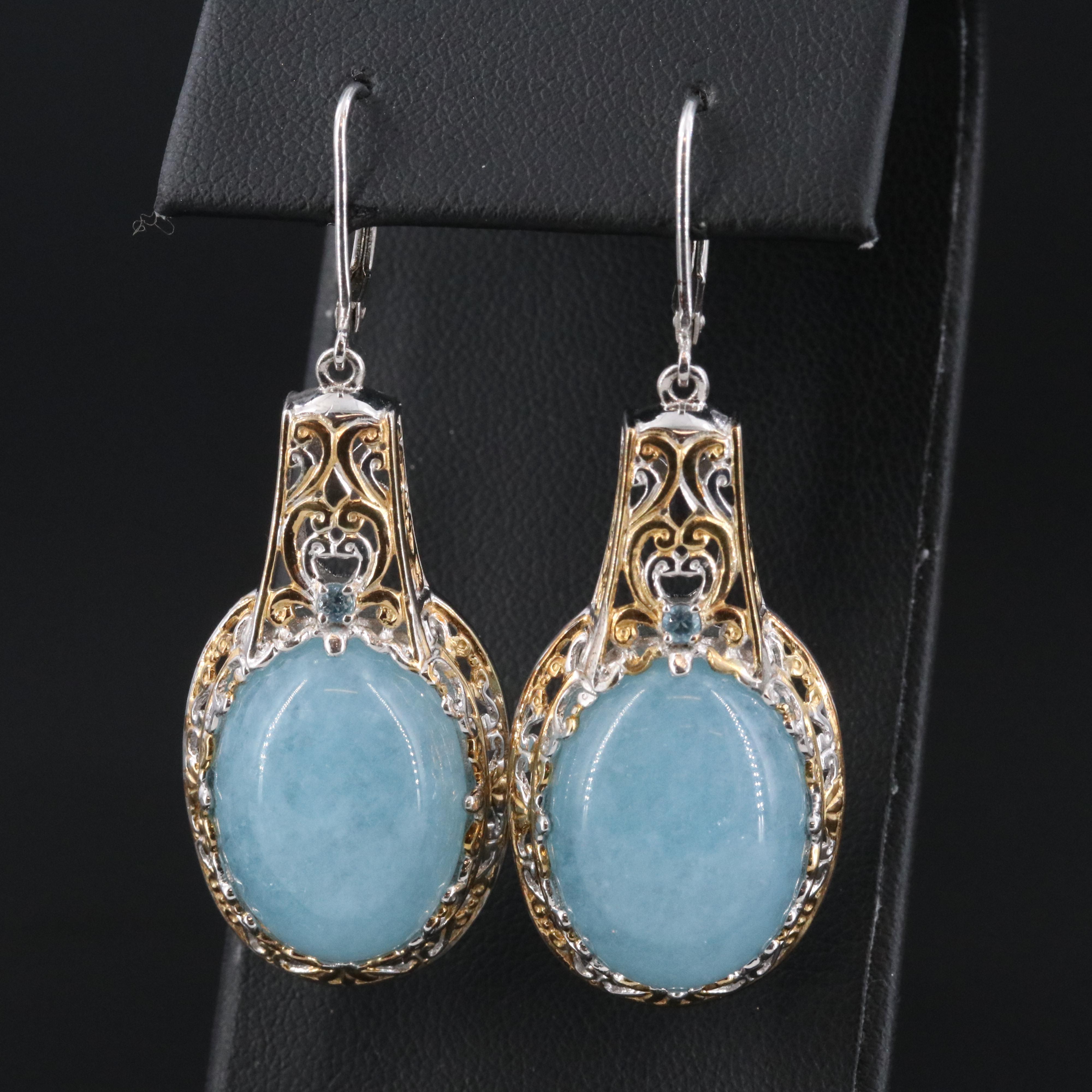 Sterling Quartz and Topaz Earrings