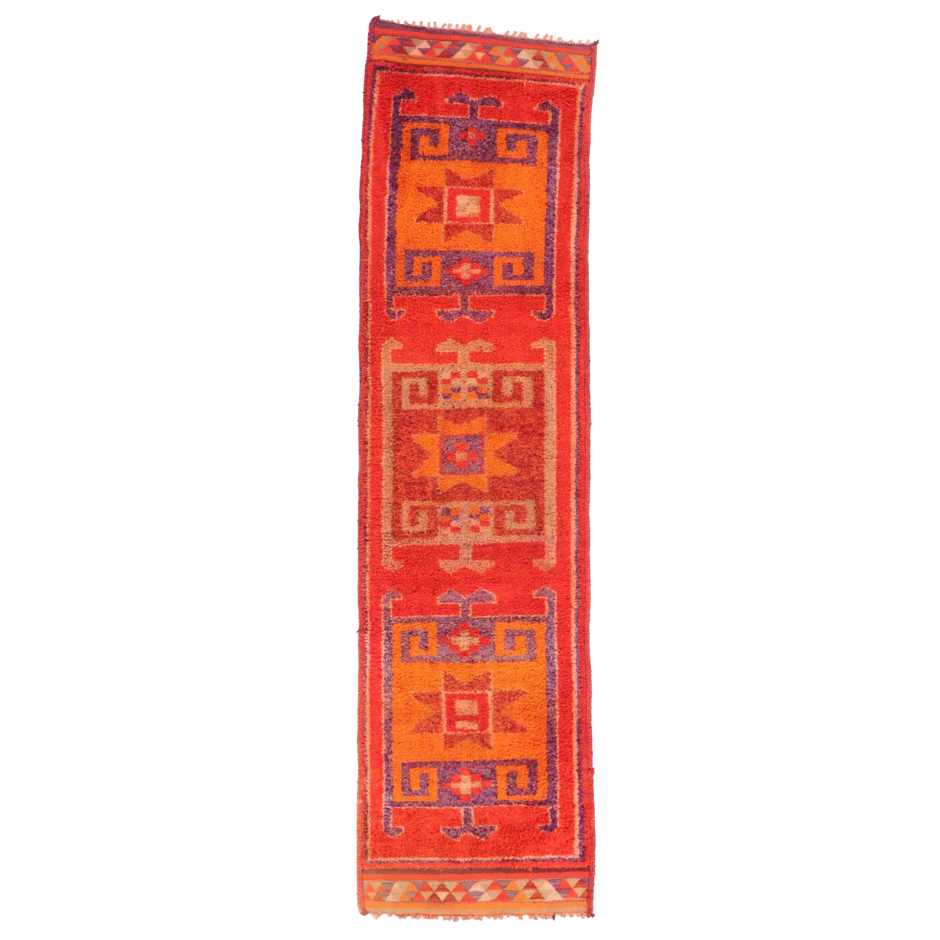 3'4 x 12'8 Hand-Knotted Turkish Village Carpet Runner