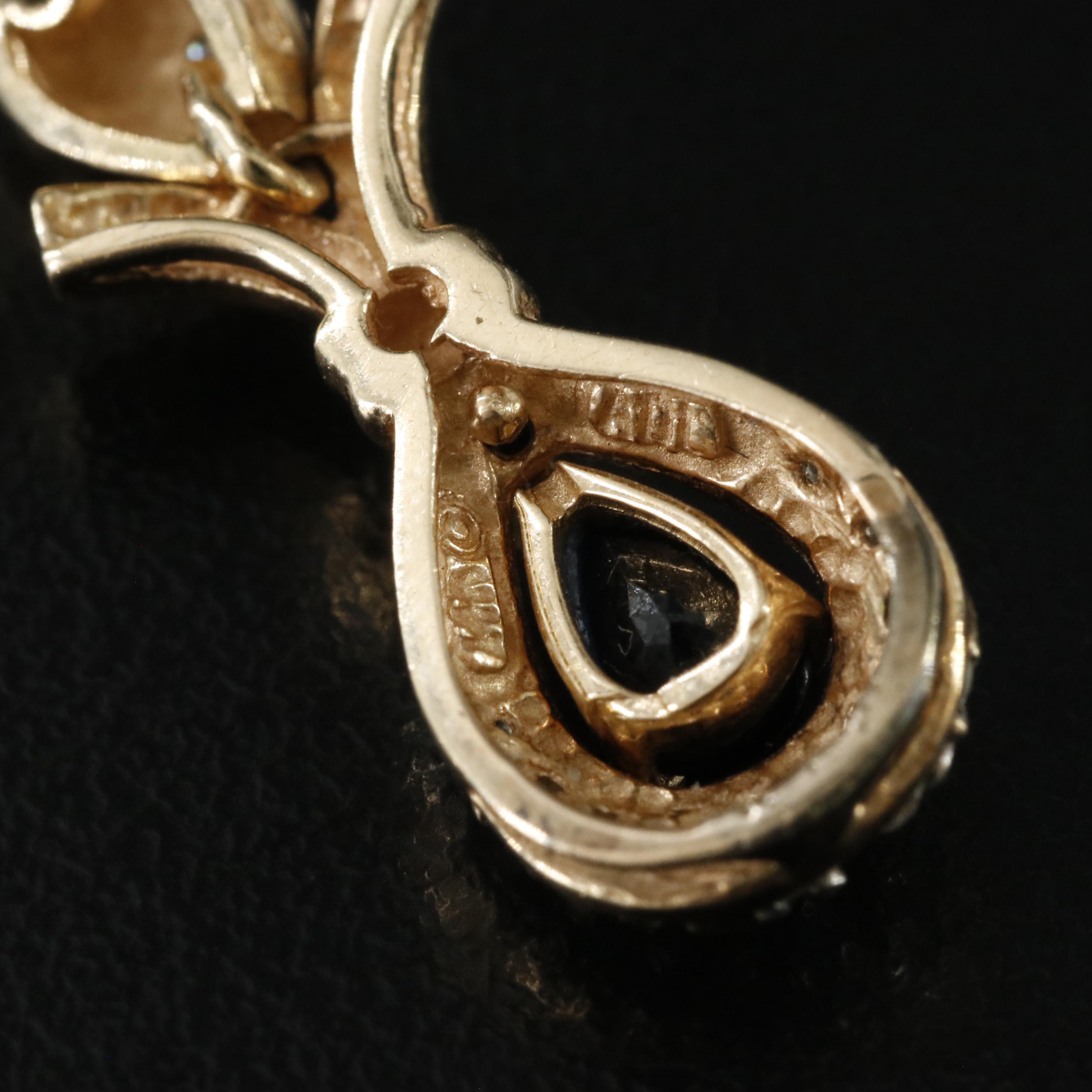 14K Sapphire and Diamond Earrings