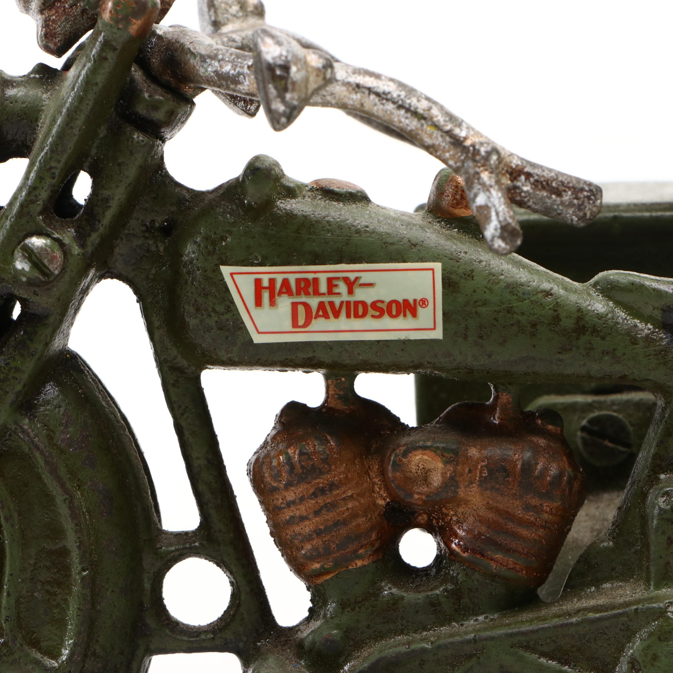 Harley-Davidson Cast Metal Parcel Post Motorcycle by Hubley, Early 20th C.