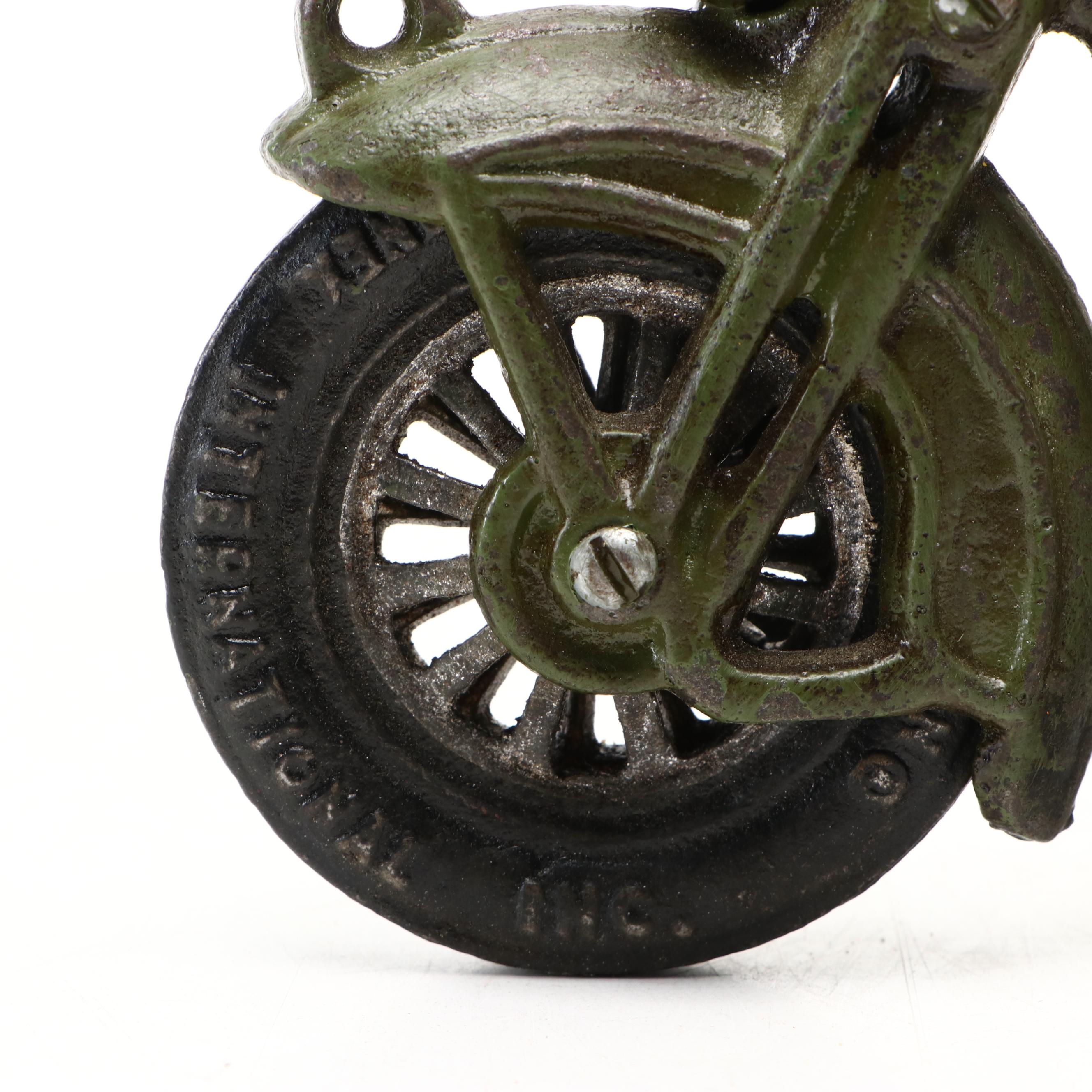 Harley-Davidson Cast Metal Parcel Post Motorcycle by Hubley, Early 20th C.