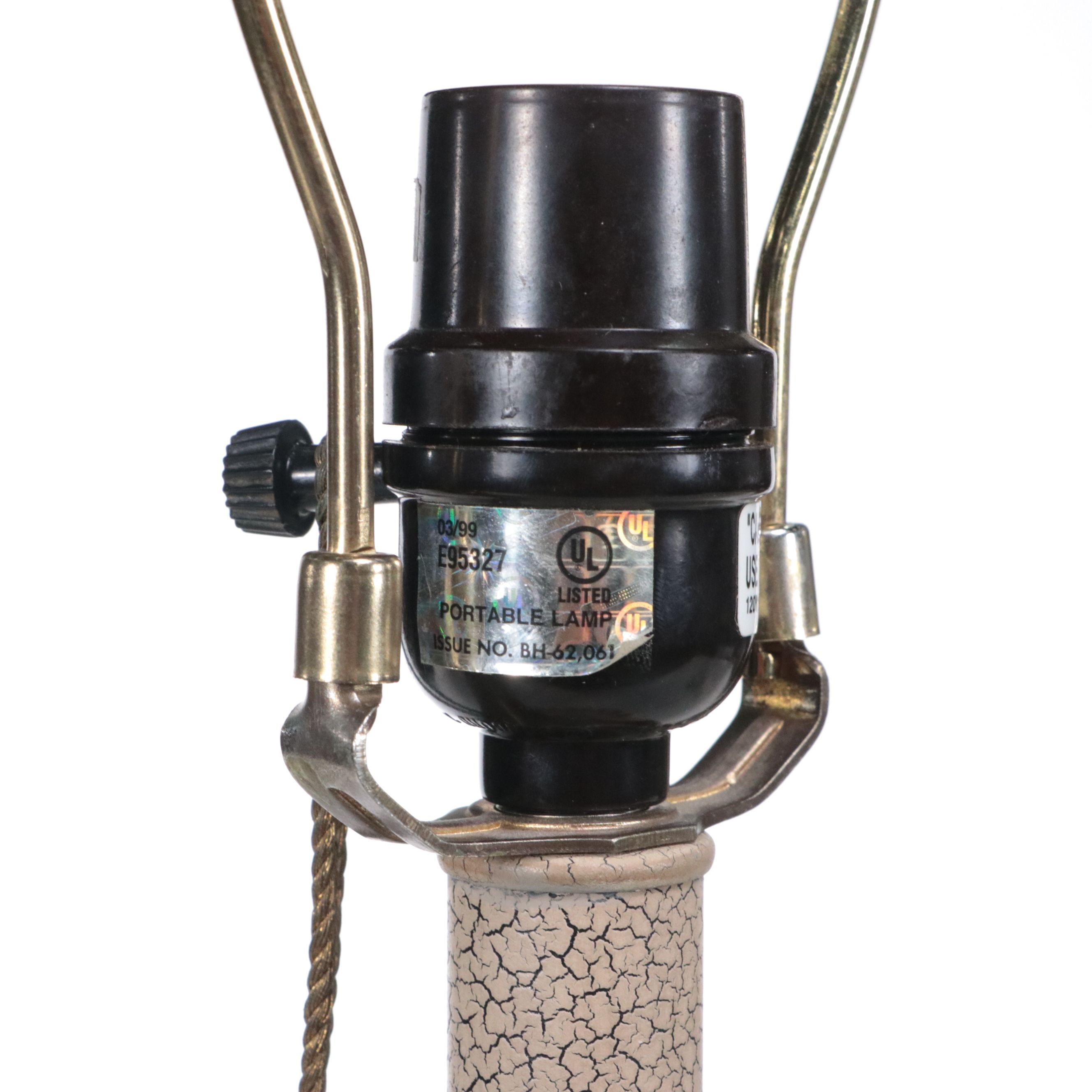 Banker's Desk Lamp with Alabaster Shade, Crackle Glaze Candlestick Lamp