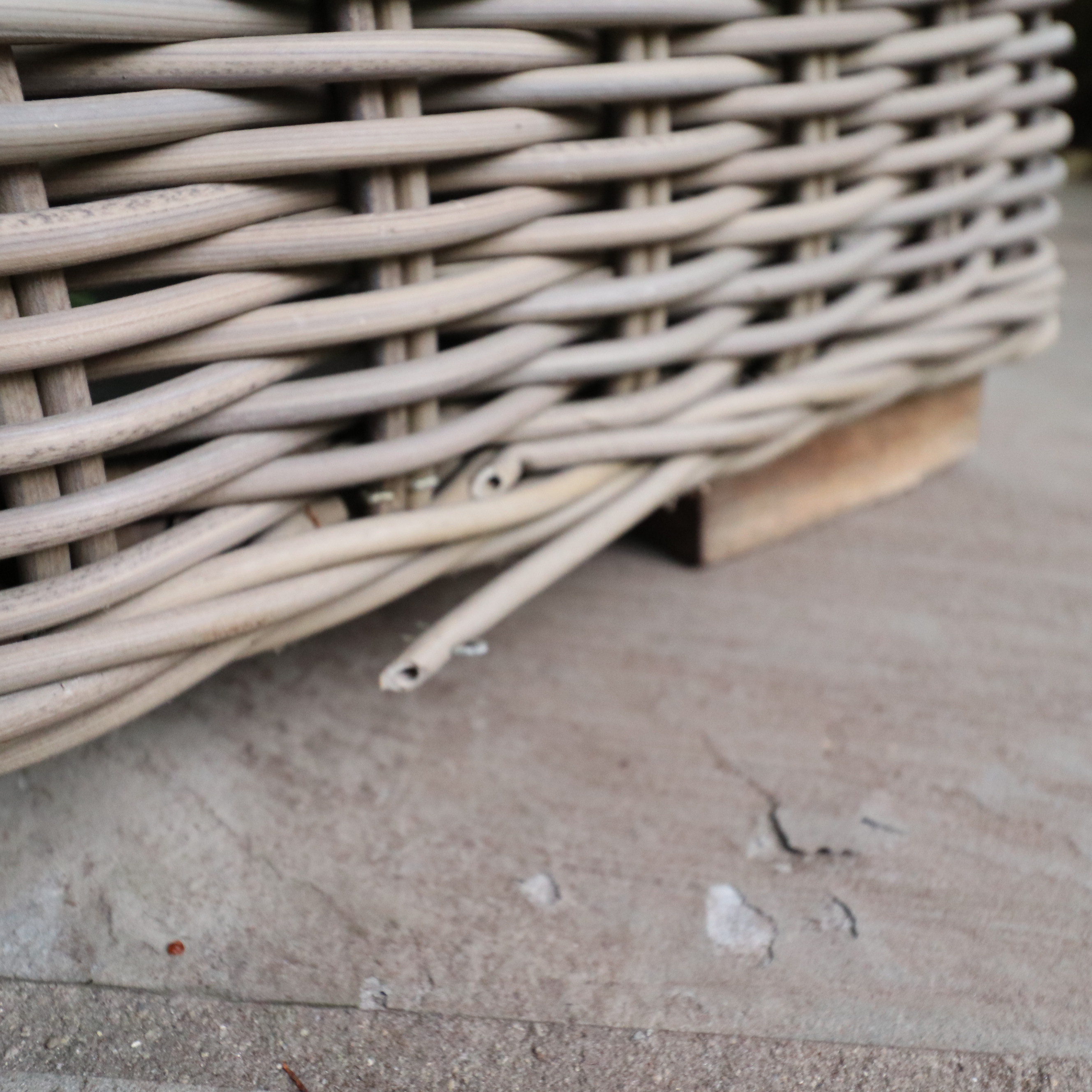 Restoration Hardware Reclaimed Wood Coffee Table and Outdoor PE Rattan Sofa