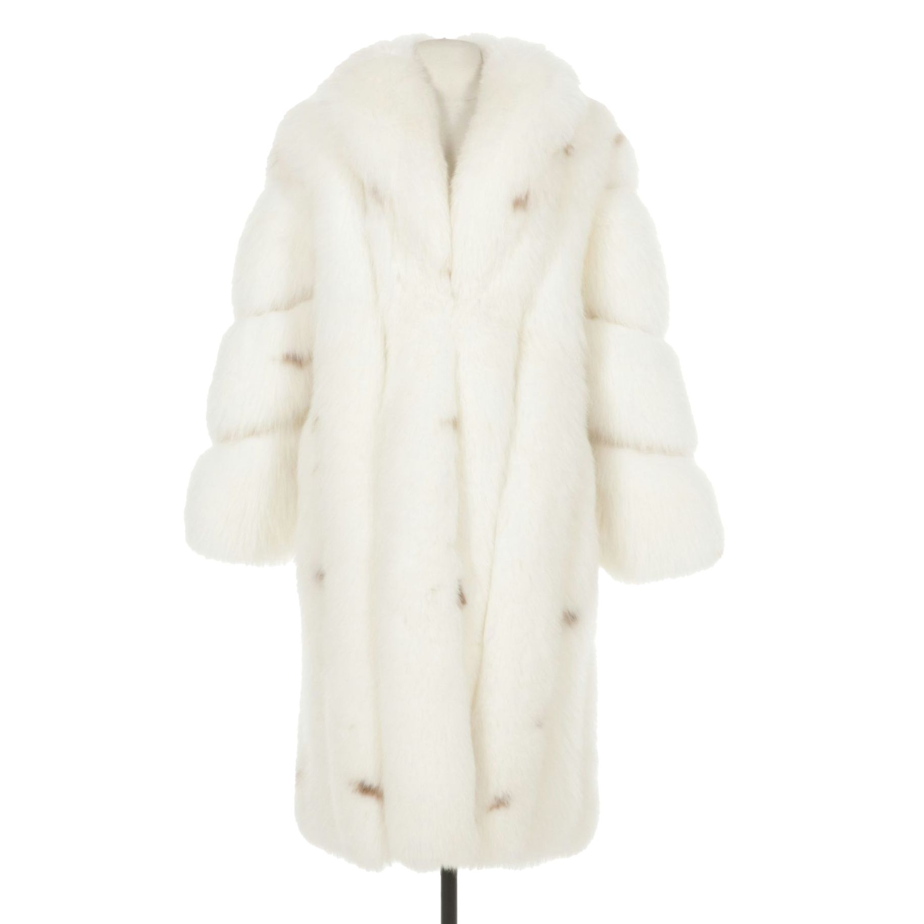 Lynx Dyed Full Skin Fox Fur Long Coat