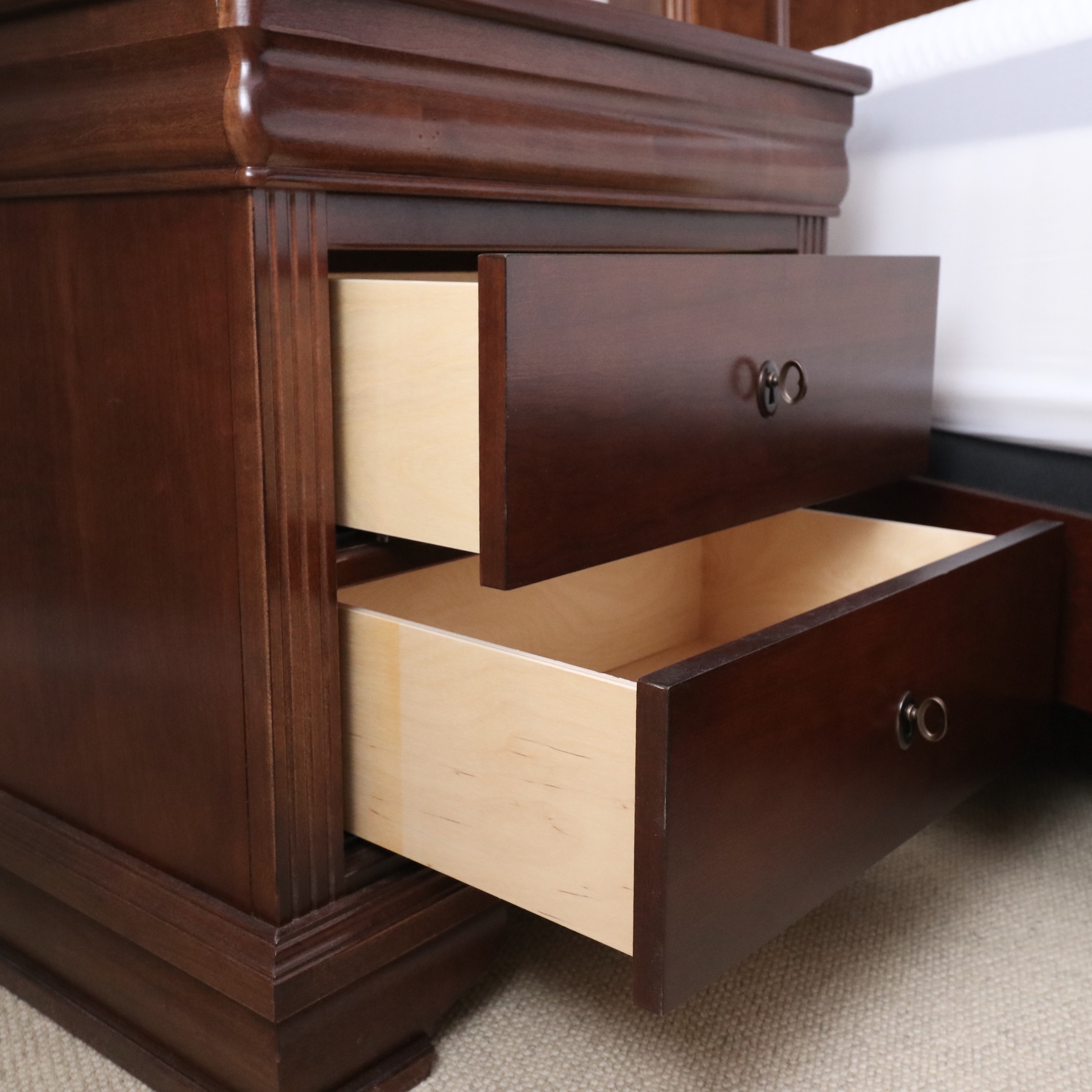 Vaughan-Bassett "French Market" Queen Sleigh Bed and Nightstand