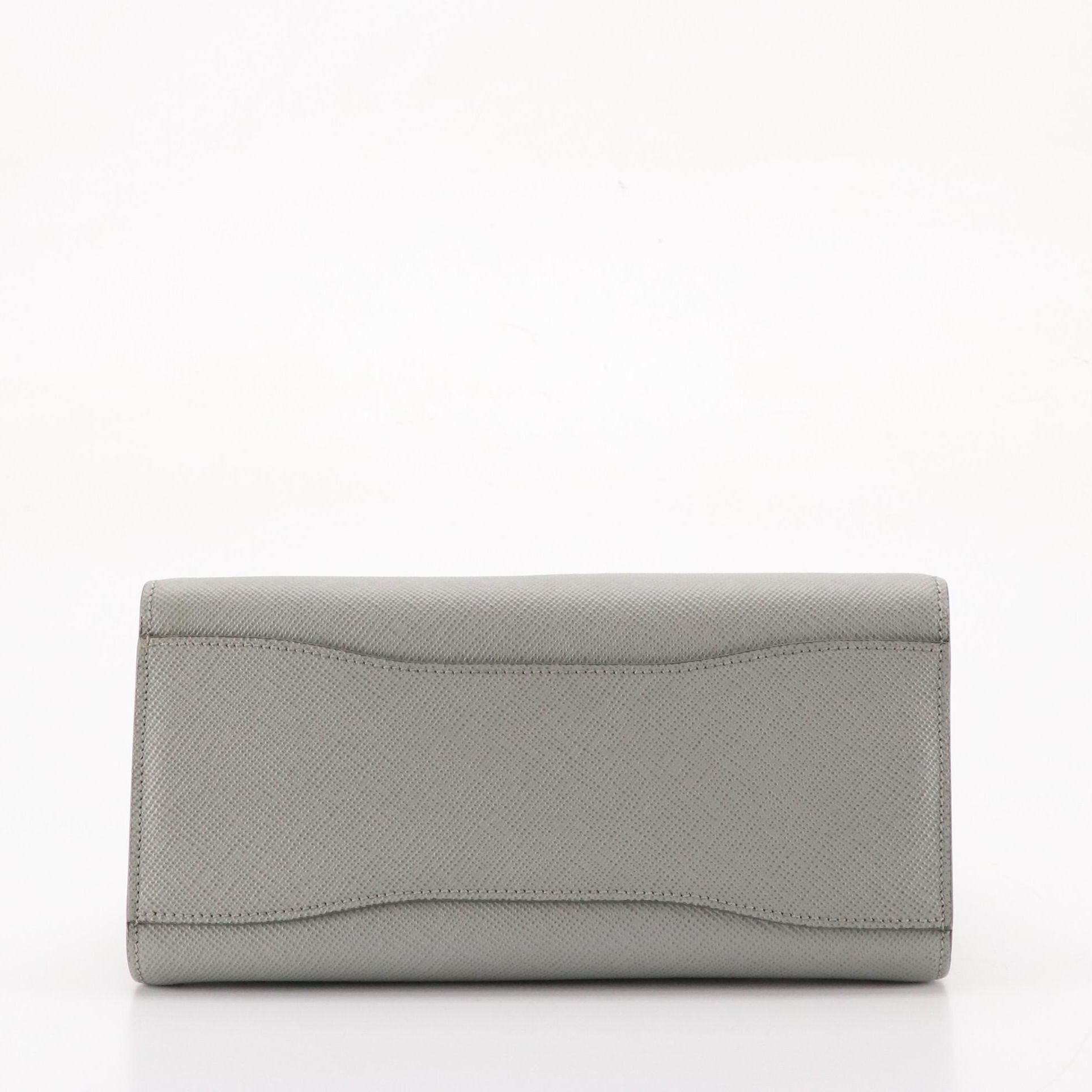 Prada Grey Saffiano Leather Two-Way Tote