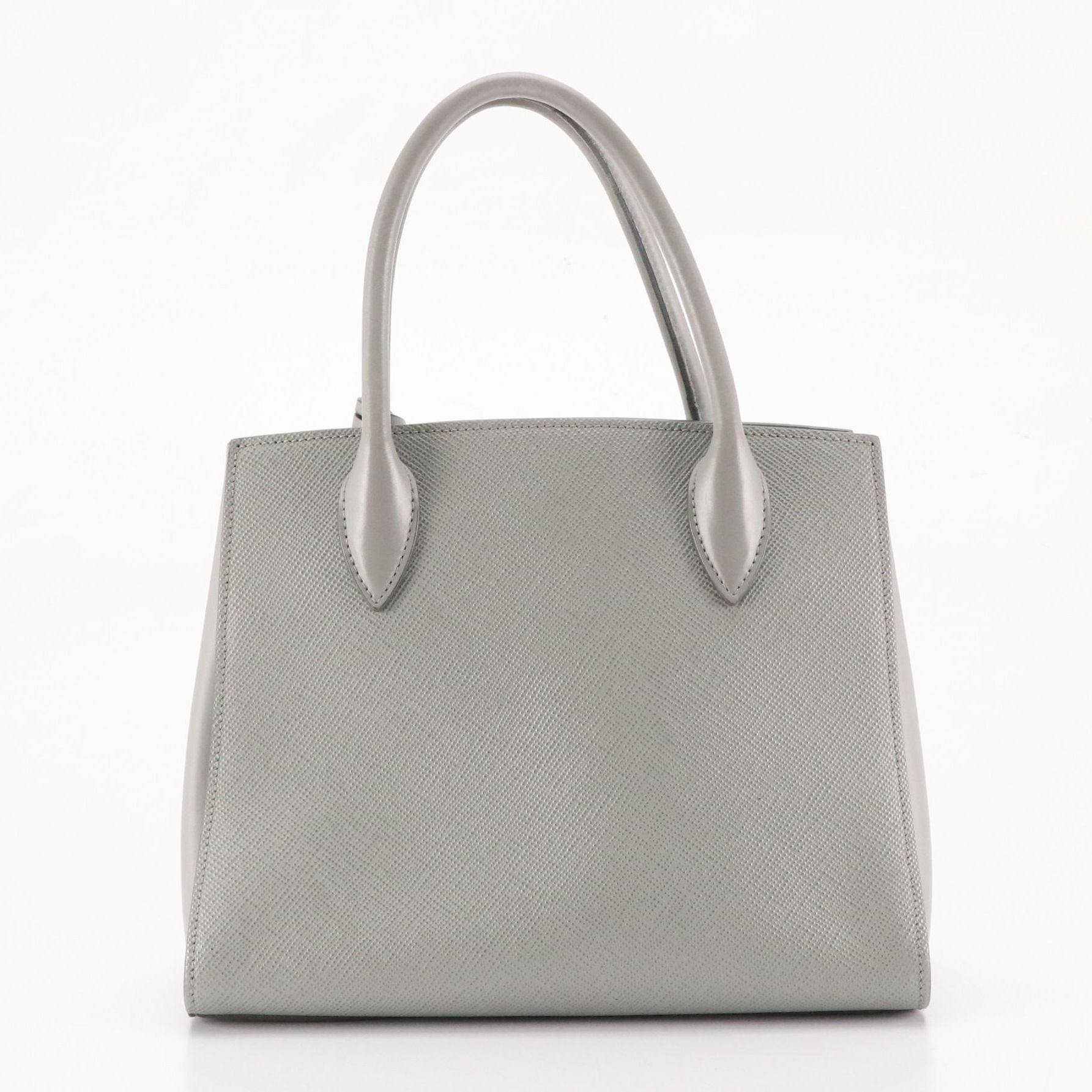 Prada Grey Saffiano Leather Two-Way Tote