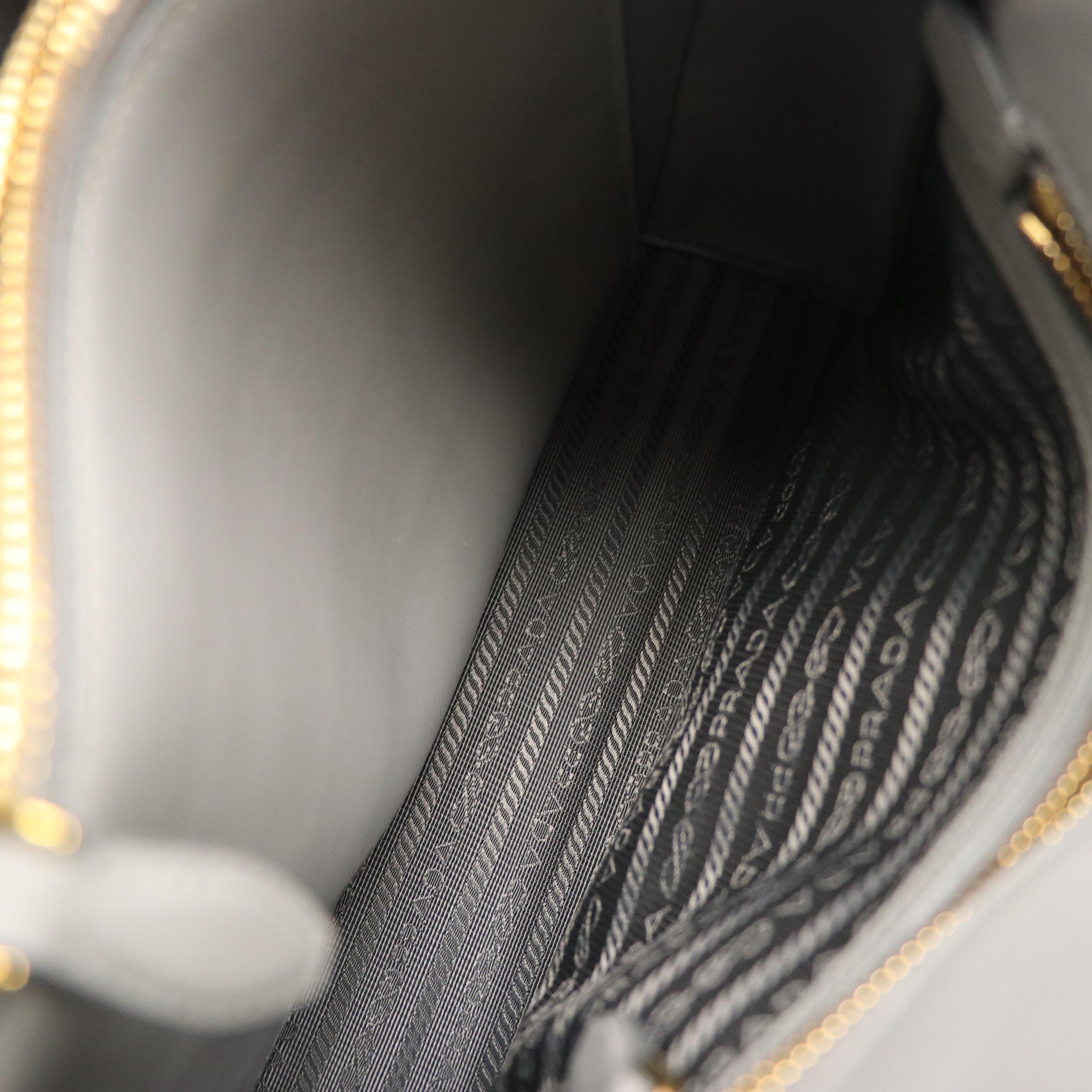 Prada Grey Saffiano Leather Two-Way Tote