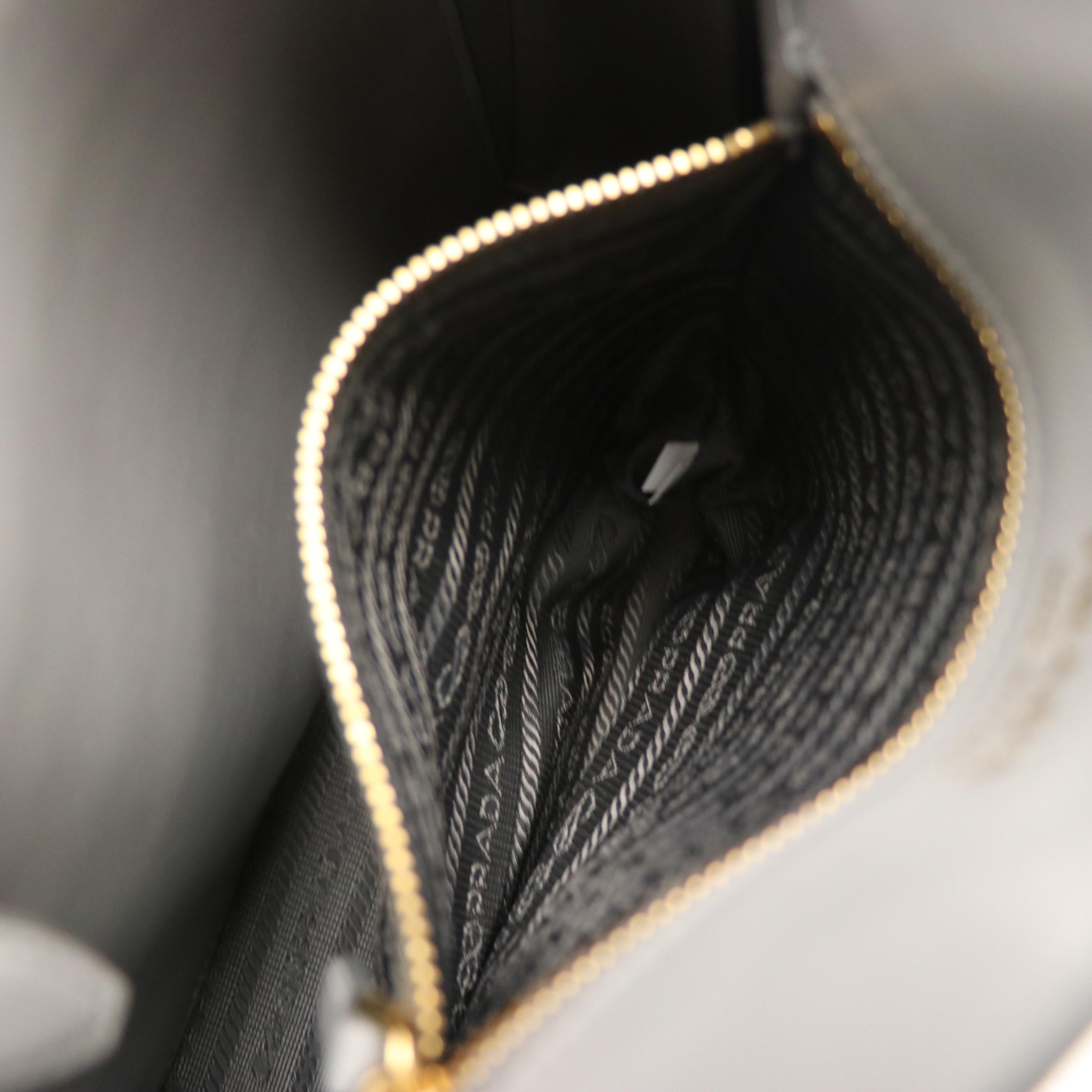 Prada Grey Saffiano Leather Two-Way Tote