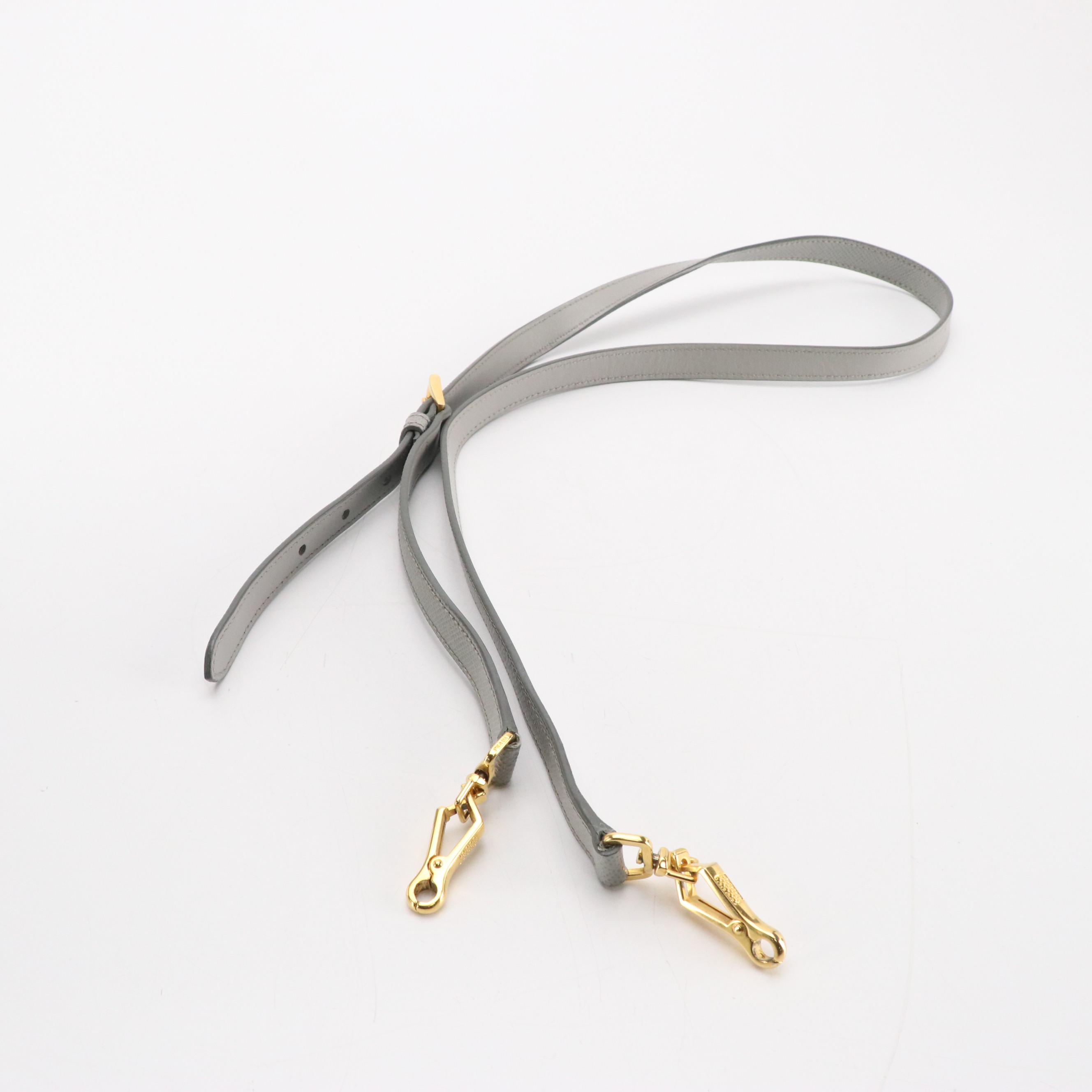 Prada Grey Saffiano Leather Two-Way Tote