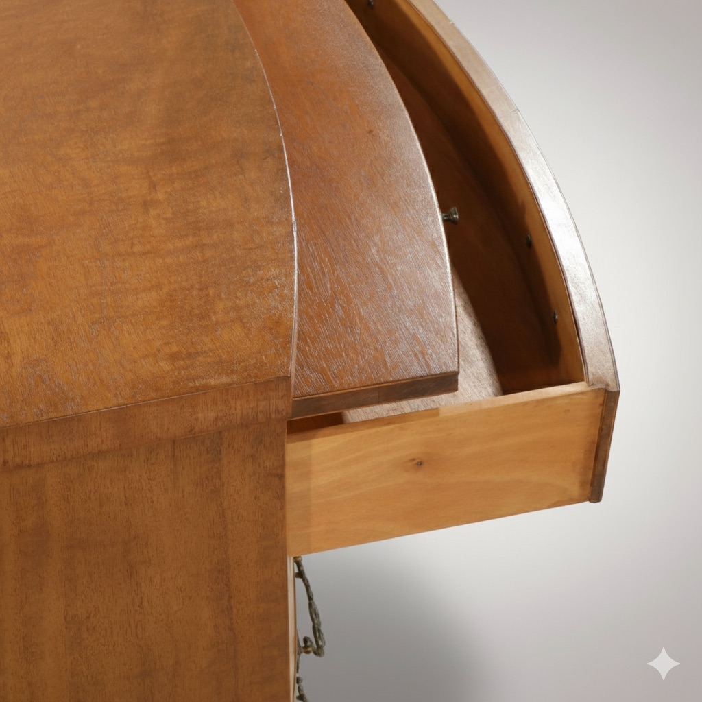 Mahogany Bow Front Commode, Mid-20th Century