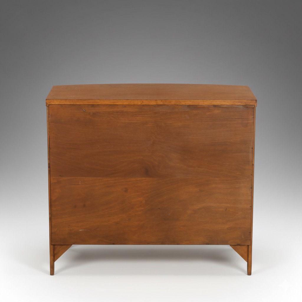 Mahogany Bow Front Commode, Mid-20th Century