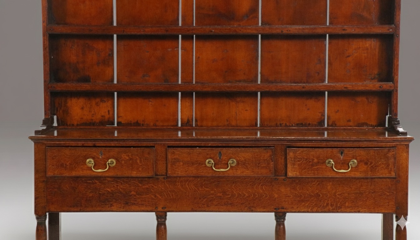 Georgian English Oak Welsh Kitchen Dresser, Late 18th/Early 19th Century