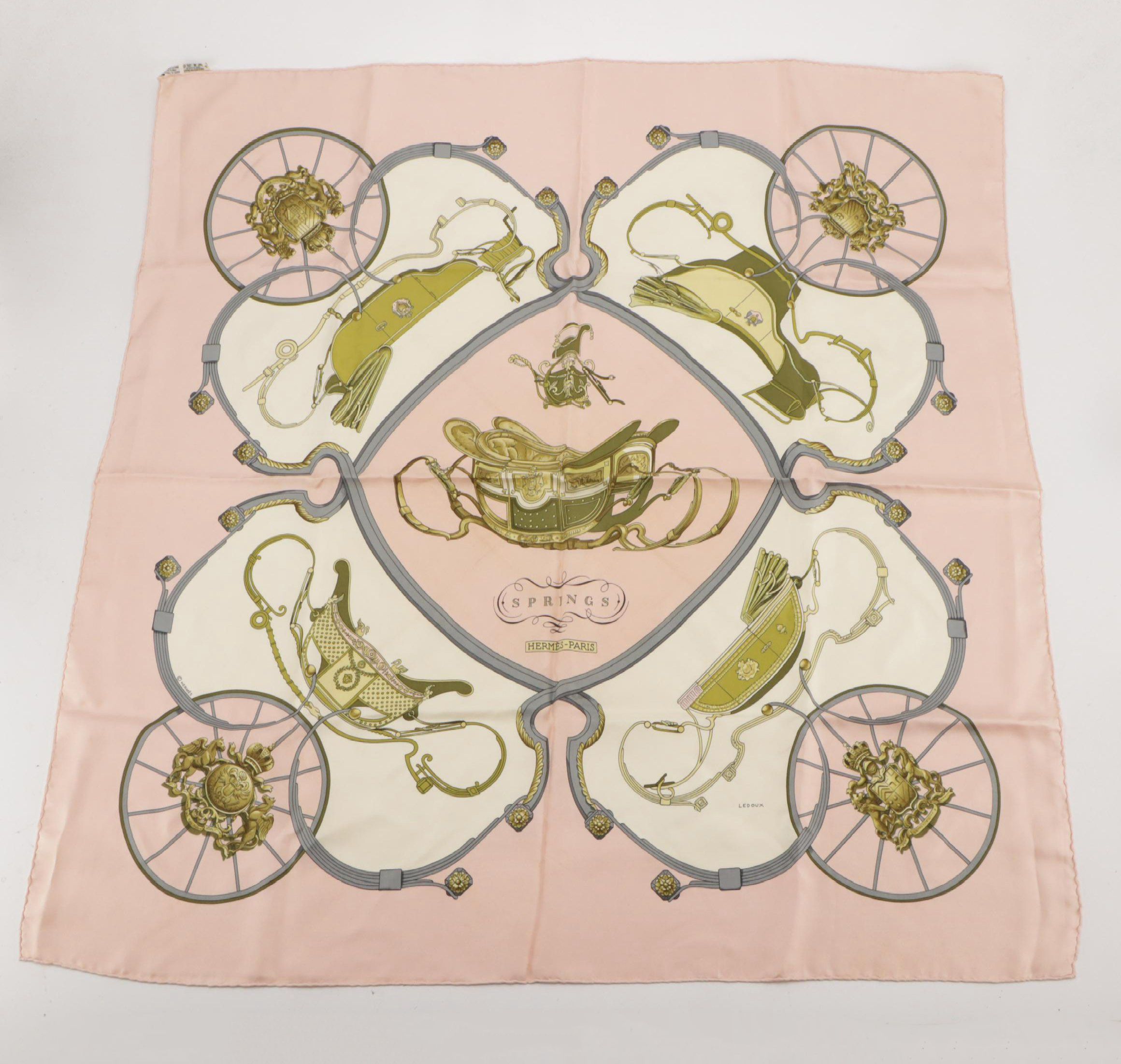 Hermès "Springs" Scarf 90 in Silk Twill