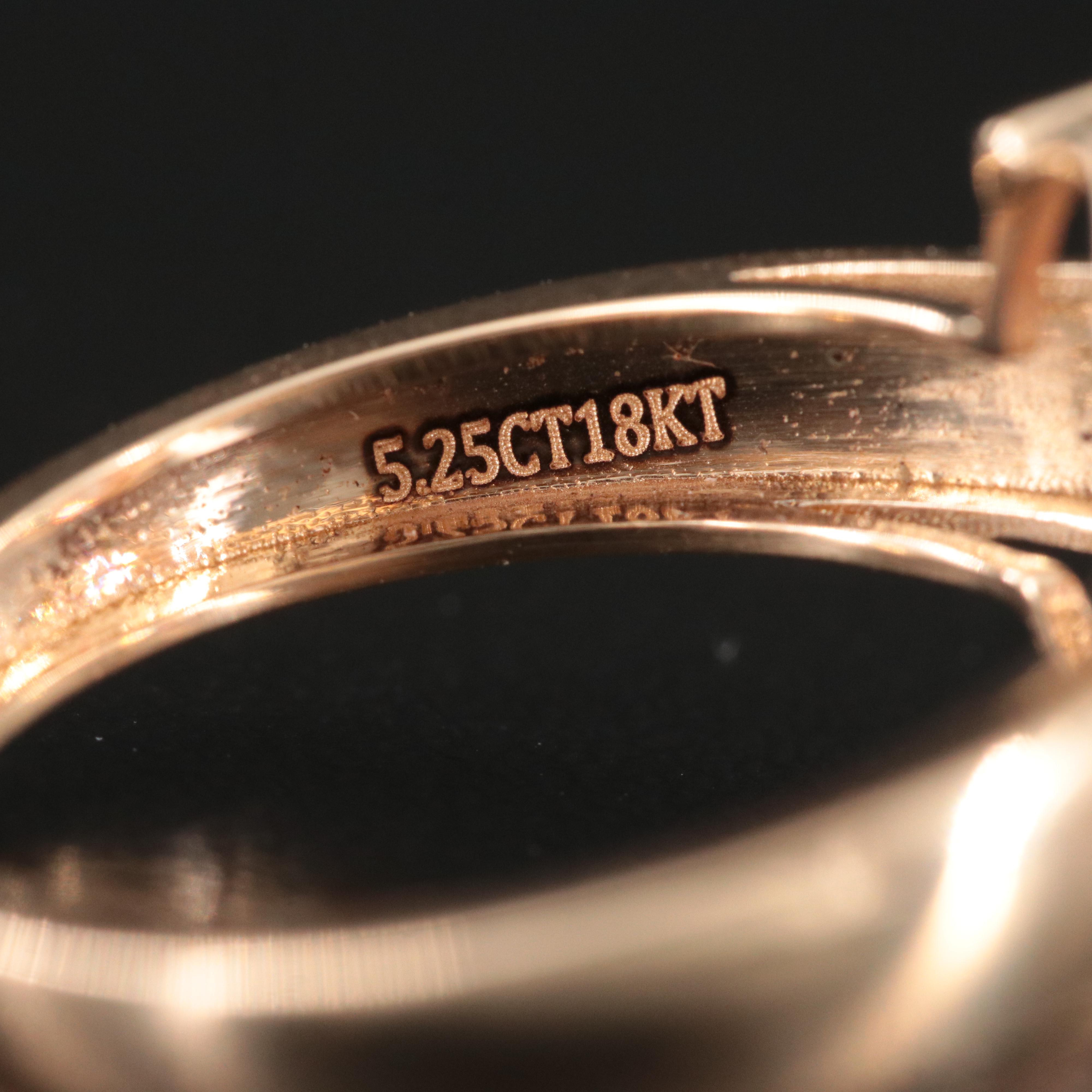 18K 4.37 CT Lab Grown Fancy Pink Diamond Solitaire Ring