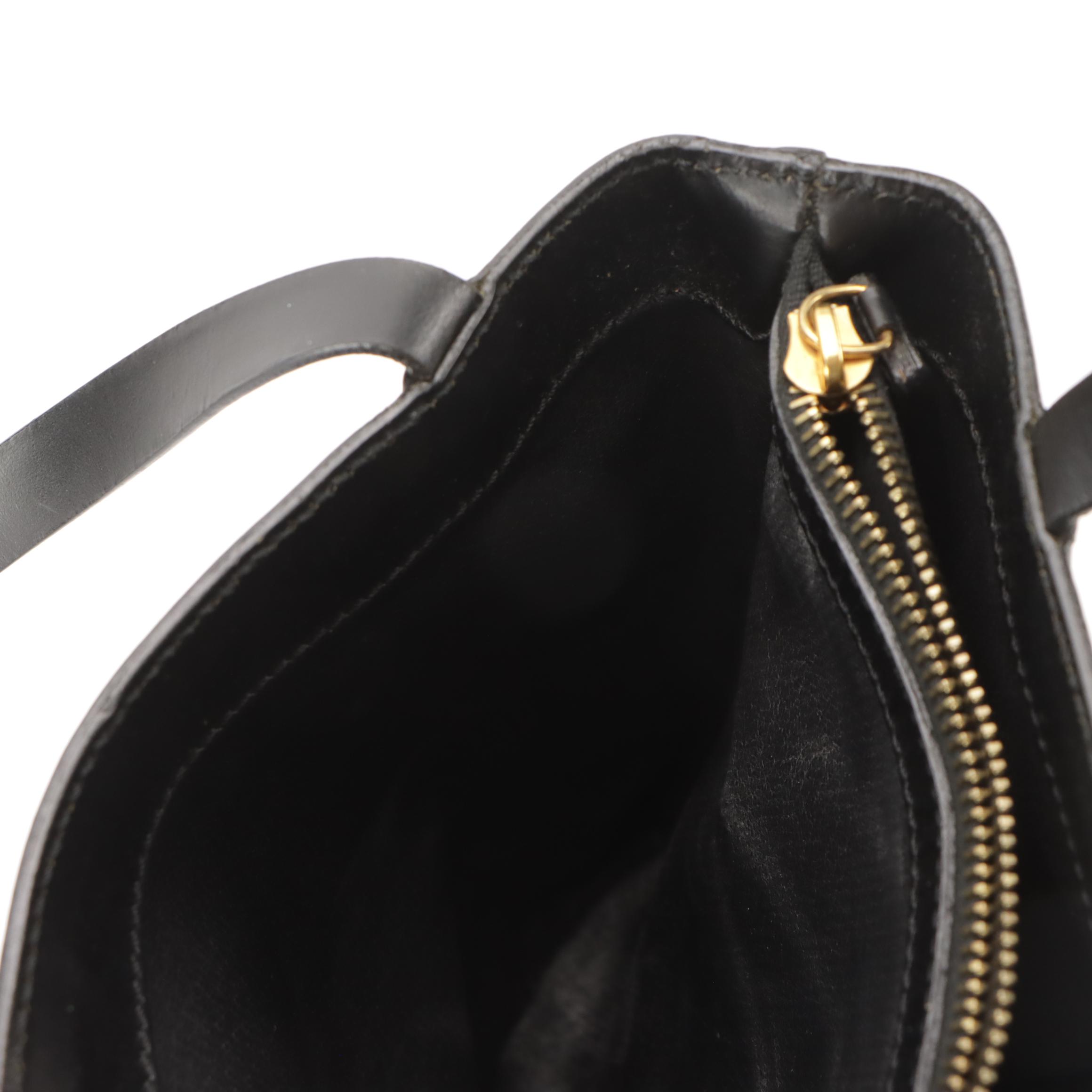 Celine Bucket Handbag in Black Macadam Coated Canvas and Leather Trim