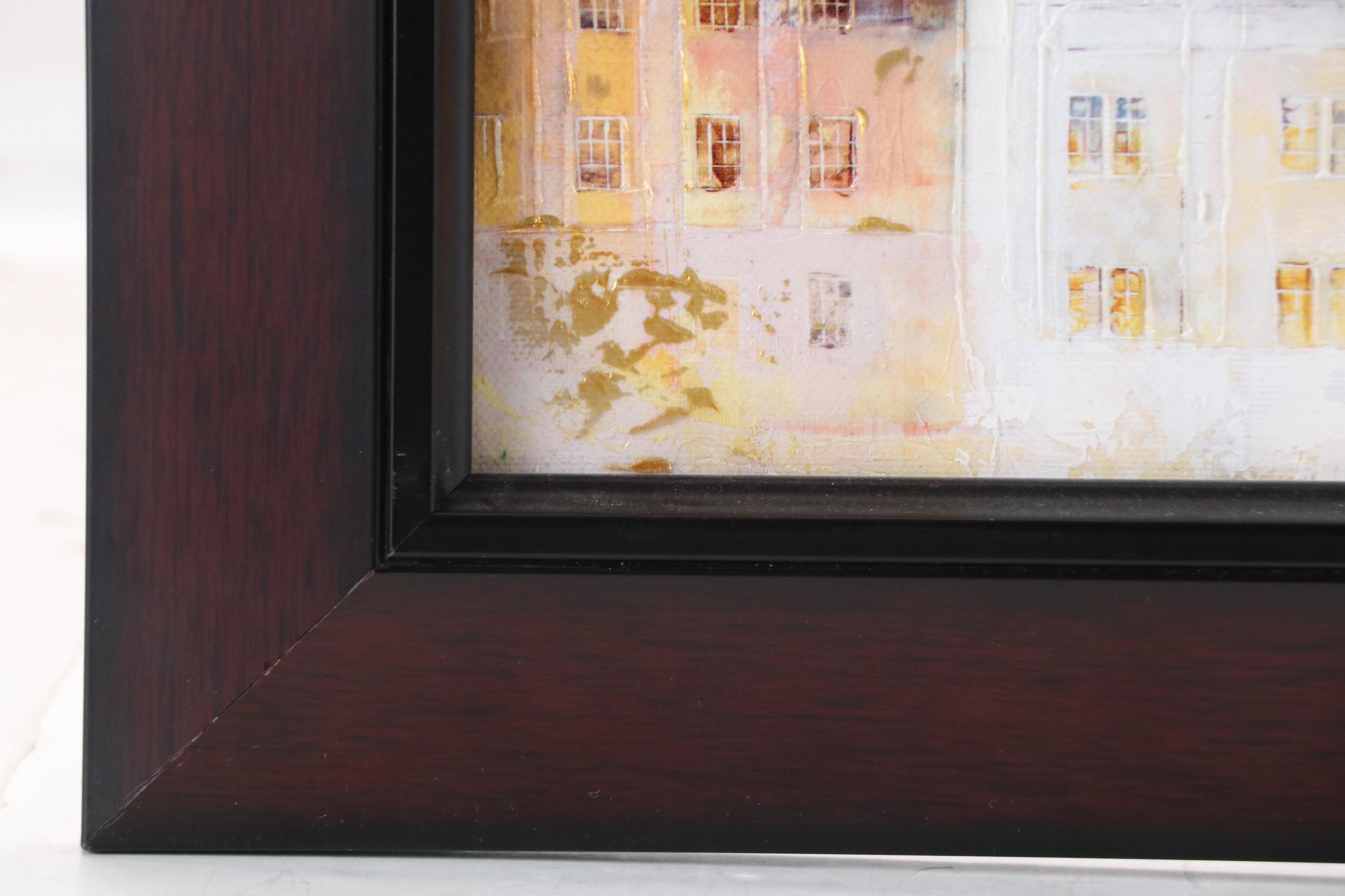 Veronika Benoni Modern Acrylic Painting of European Cityscape, Late 20th Century