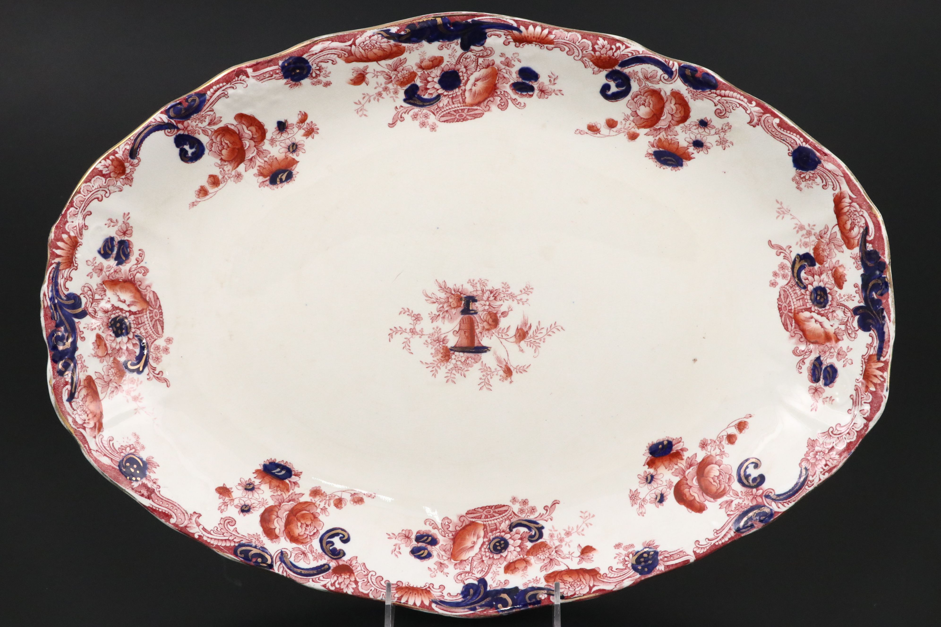 Royal Staffordshire Red and Blue "Arcadia" Porcelain Platters