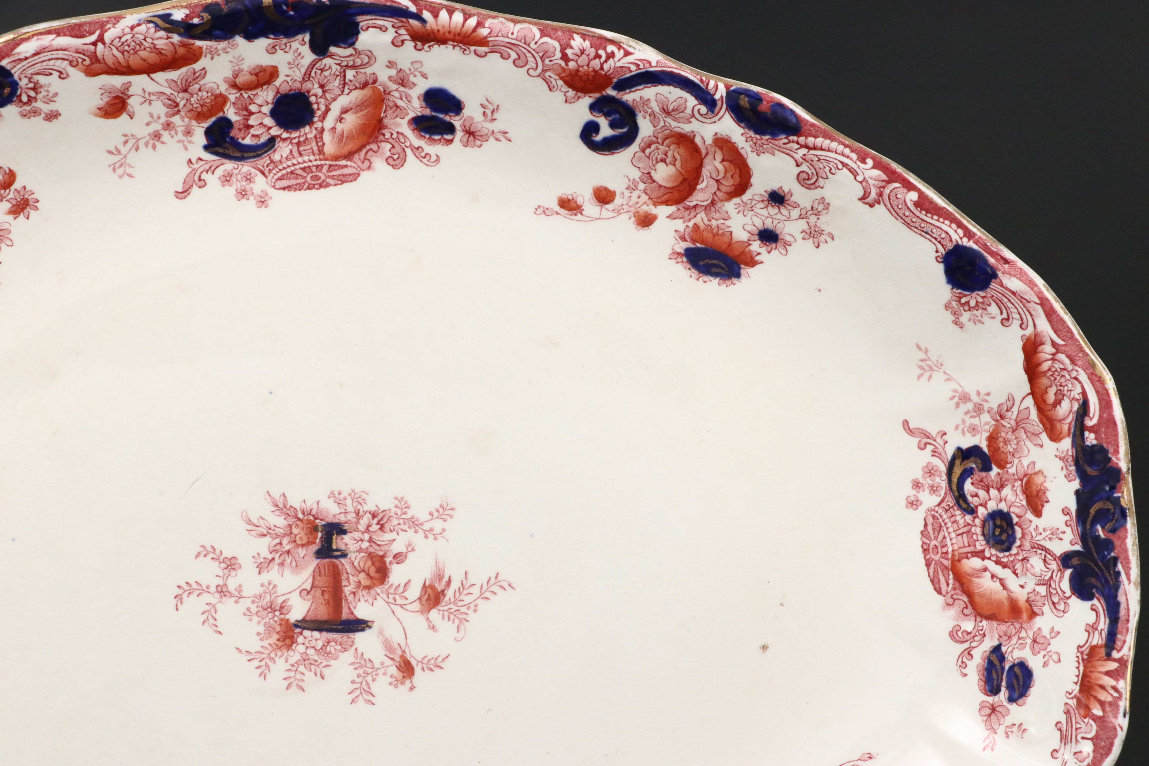 Royal Staffordshire Red and Blue "Arcadia" Porcelain Platters