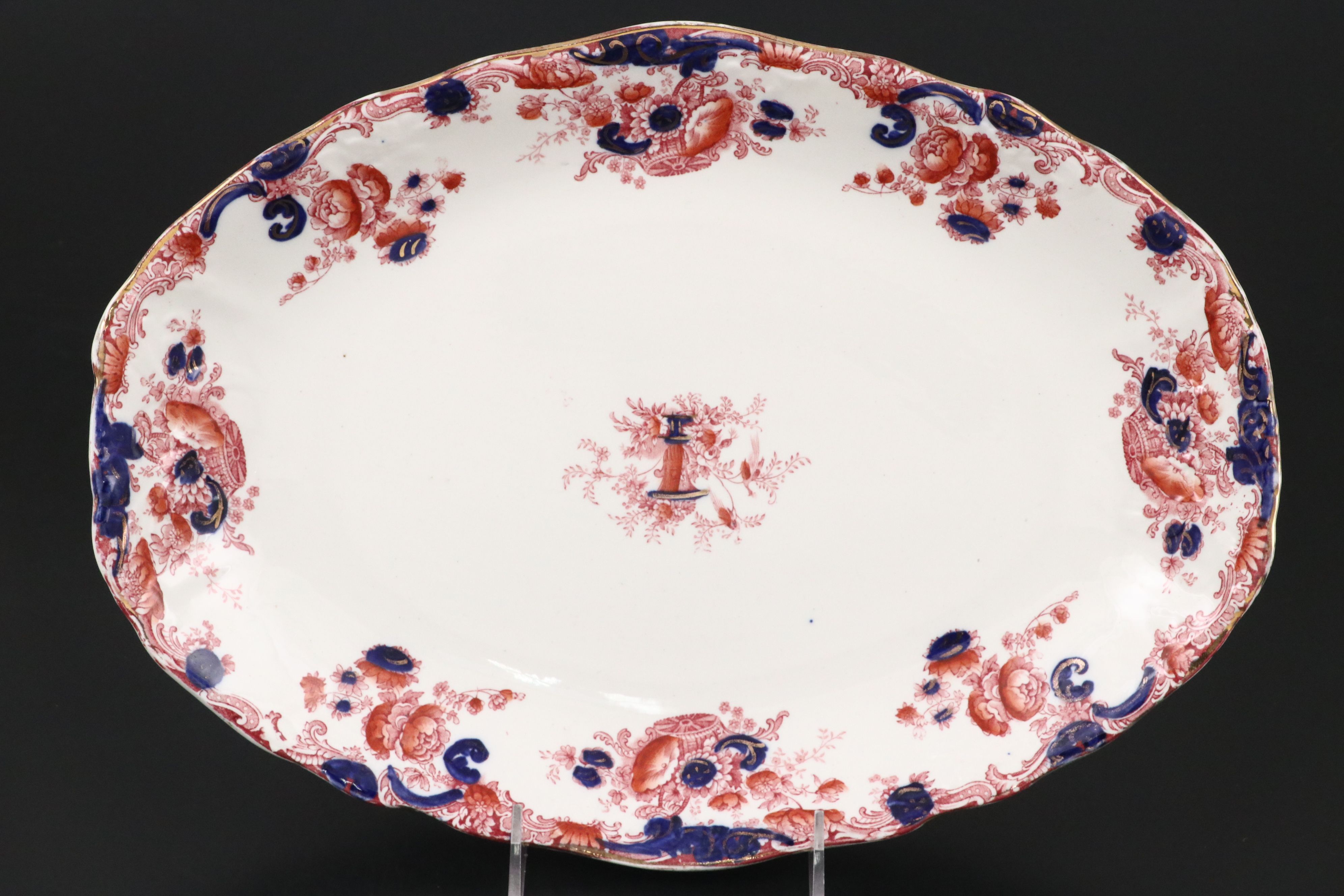 Royal Staffordshire Red and Blue "Arcadia" Porcelain Platters