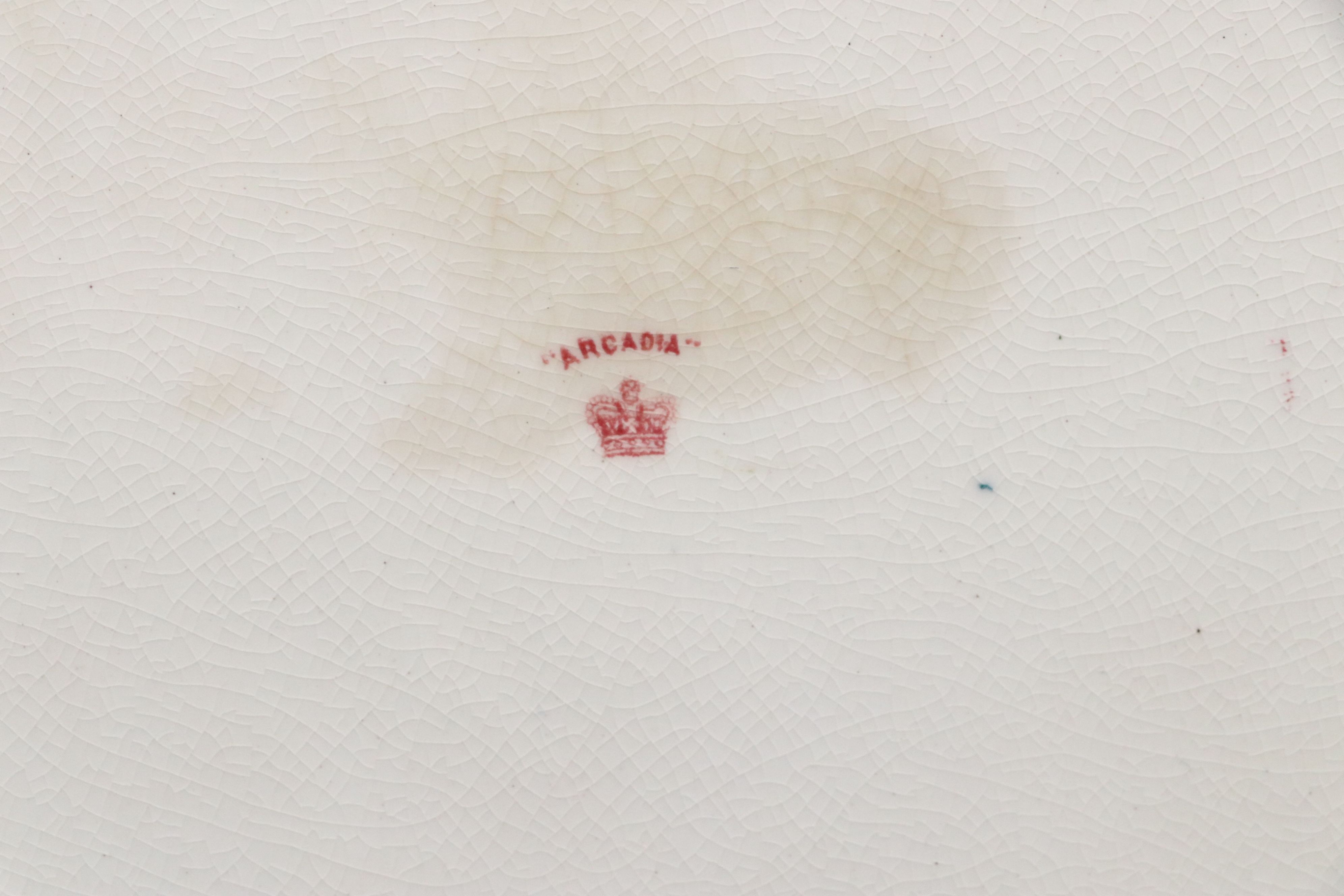 Royal Staffordshire Red and Blue "Arcadia" Porcelain Platters