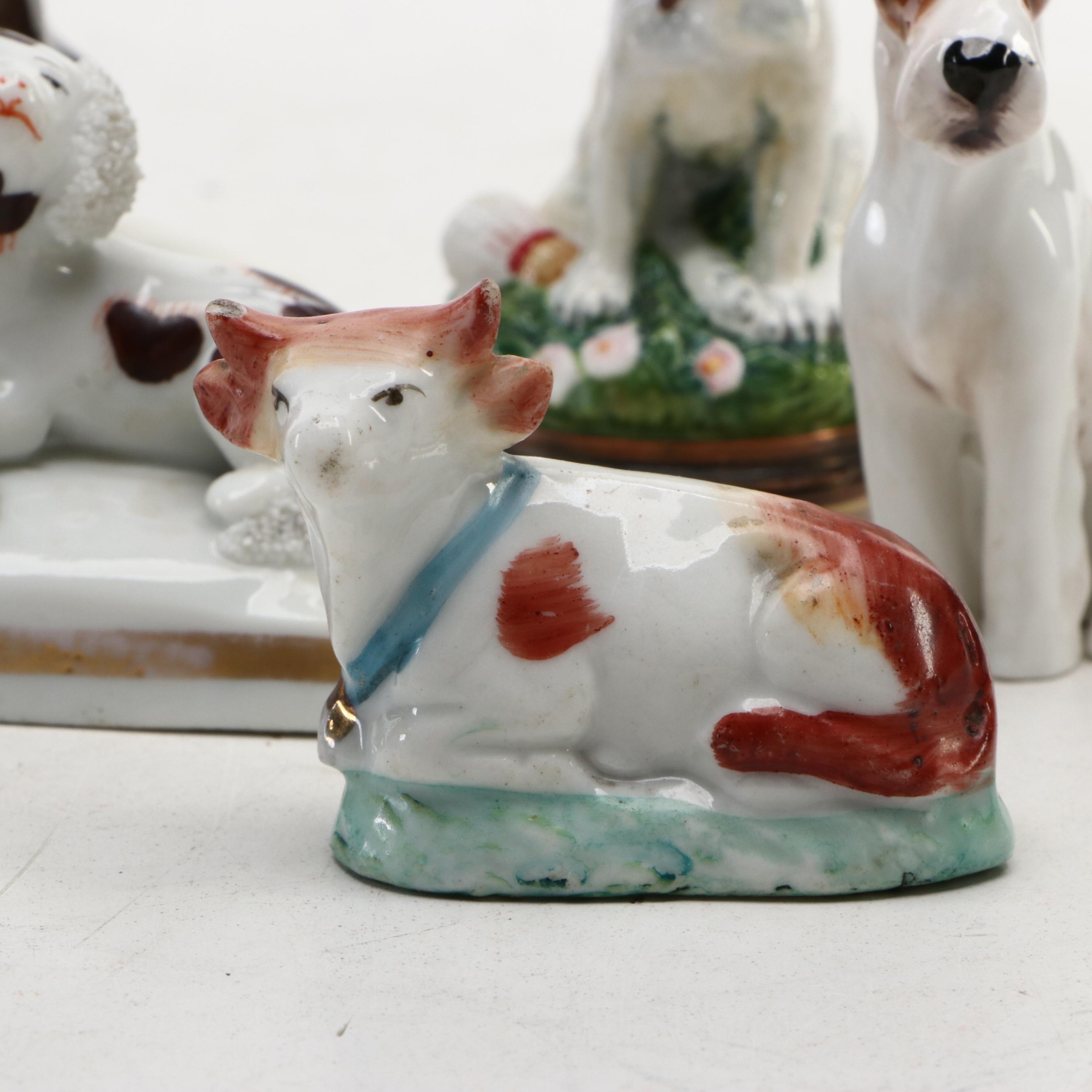 Royal Copenhagen and Royal Doulton Porcelain Dogs and Cow