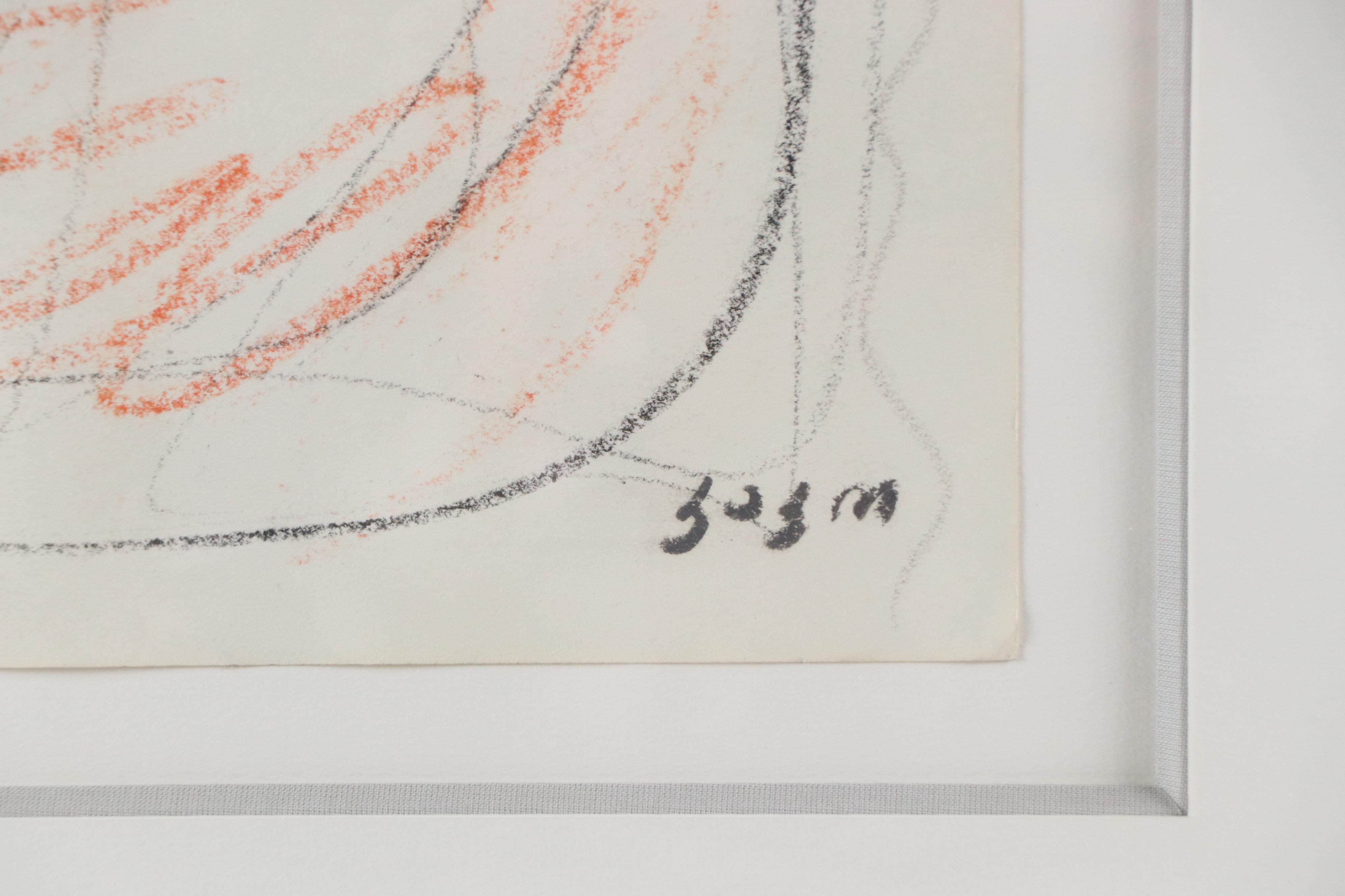 Kako Topouria Modernist Nude Portrait Drawing of Woman, Late 20th Century