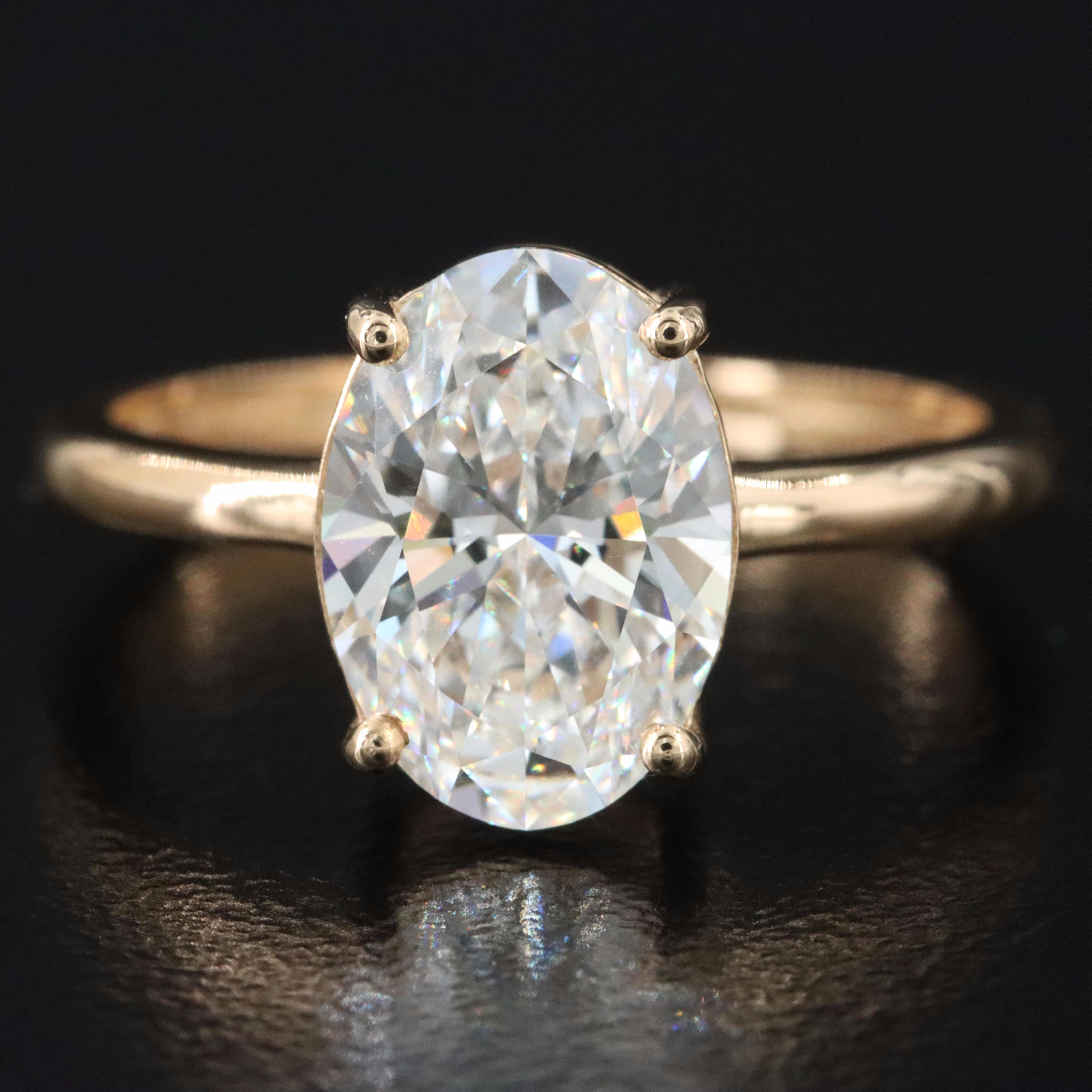 18K 2.10 CT Lab Grown Diamond Solitaire Ring with IGI Report