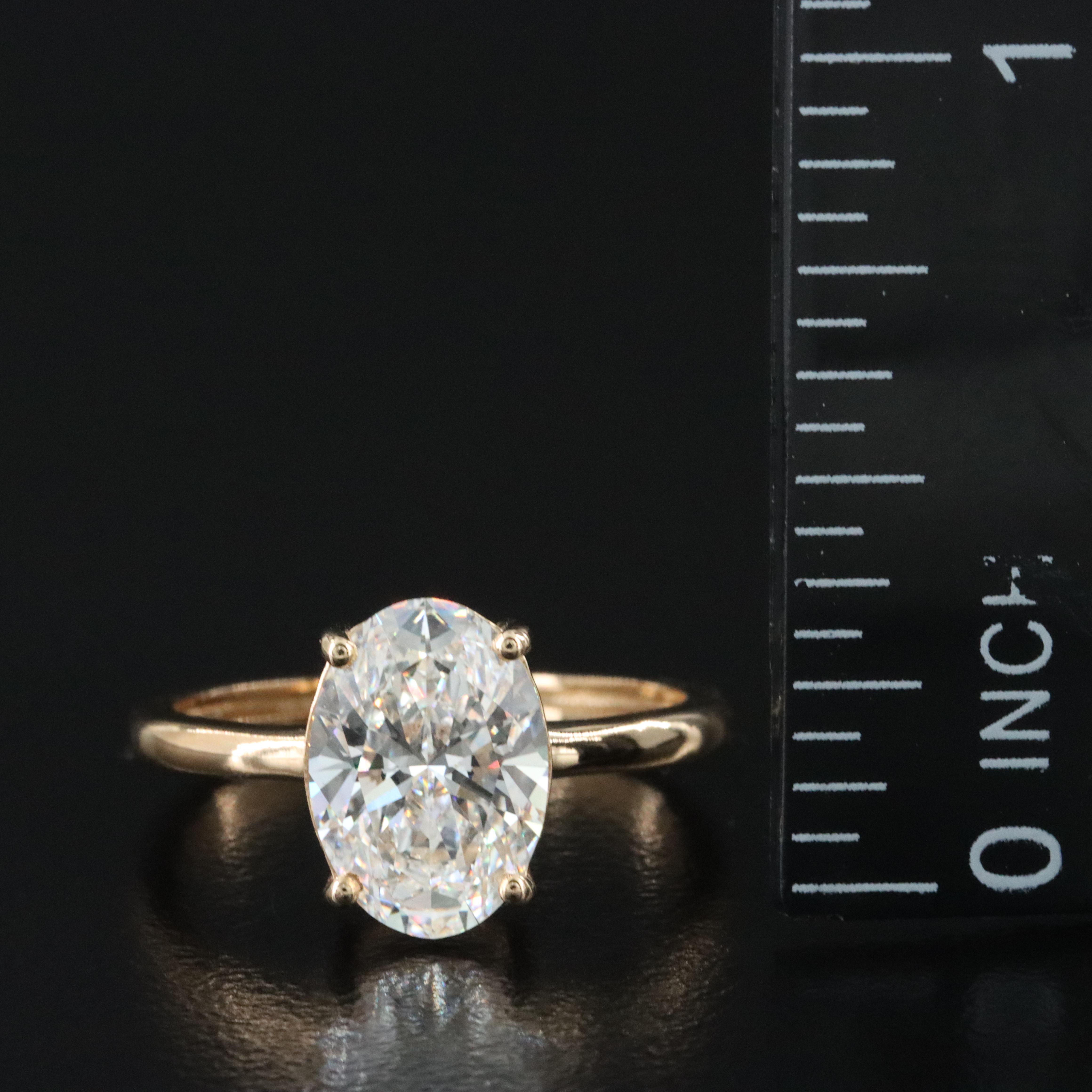 18K 2.10 CT Lab Grown Diamond Solitaire Ring with IGI Report