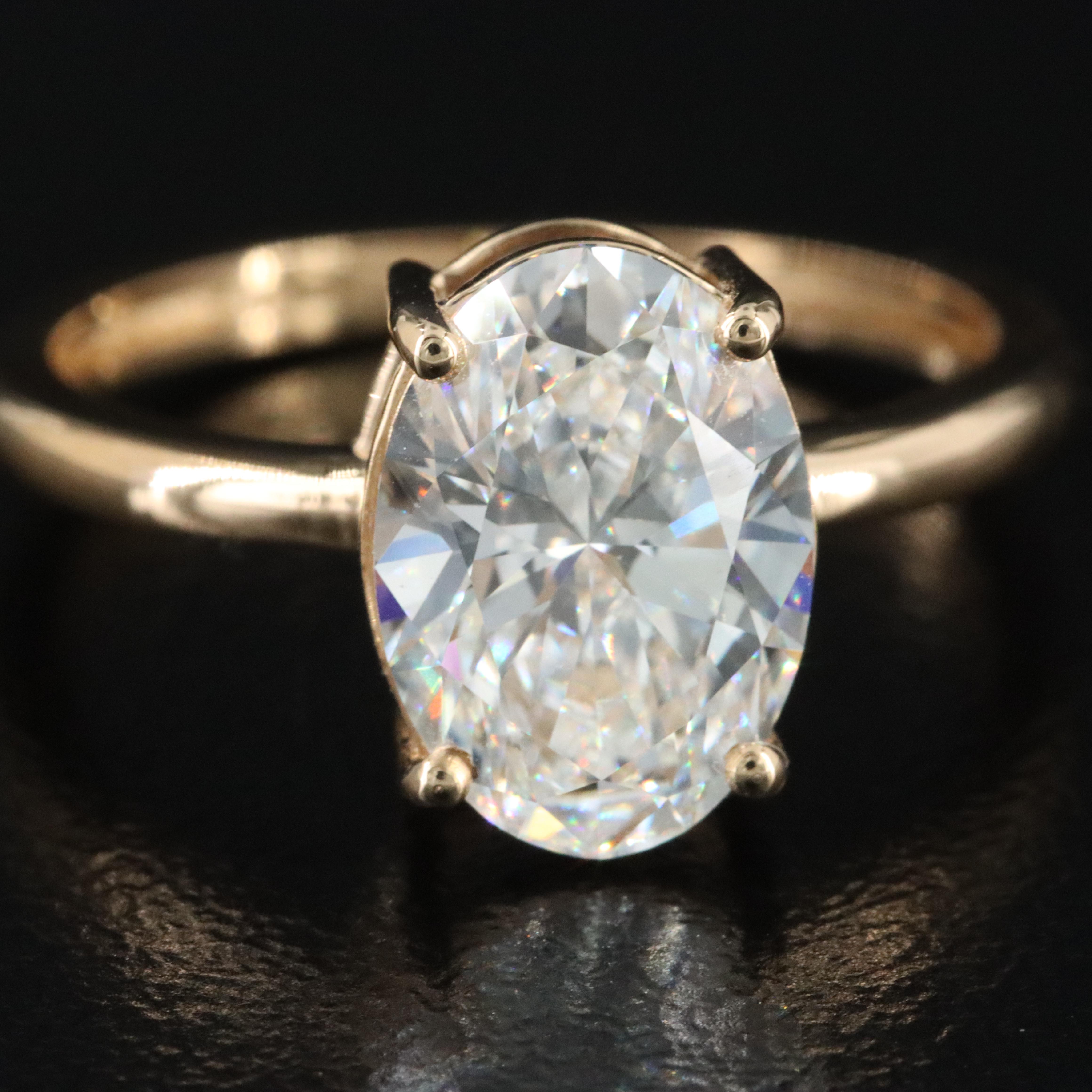 18K 2.10 CT Lab Grown Diamond Solitaire Ring with IGI Report