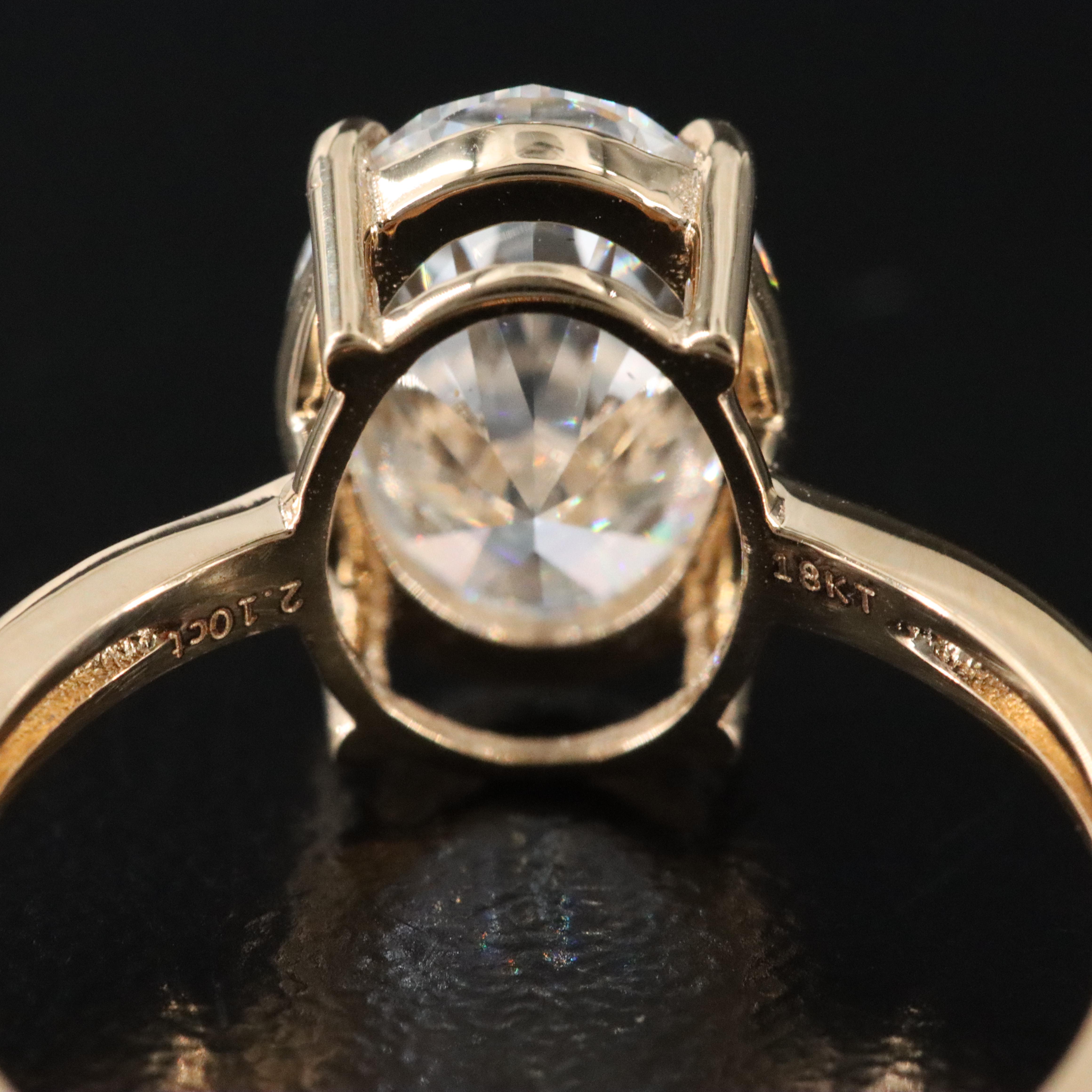 18K 2.10 CT Lab Grown Diamond Solitaire Ring with IGI Report